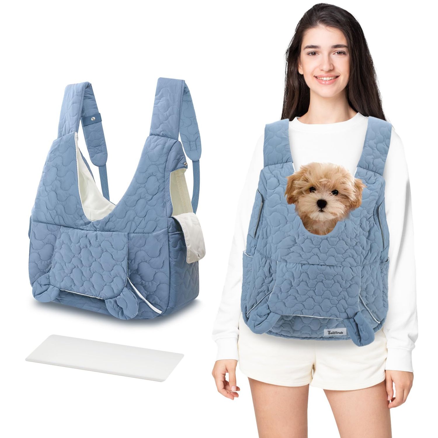 JourCraf Pet Carrier Backpack, Adjustable Pet Front Cat Dog Carrier Backpack Travel Bag for Small Medium Dogs Cats and Rabbits, Safety Strap with Removable Bottom Plate for Camping Hiking Traveling