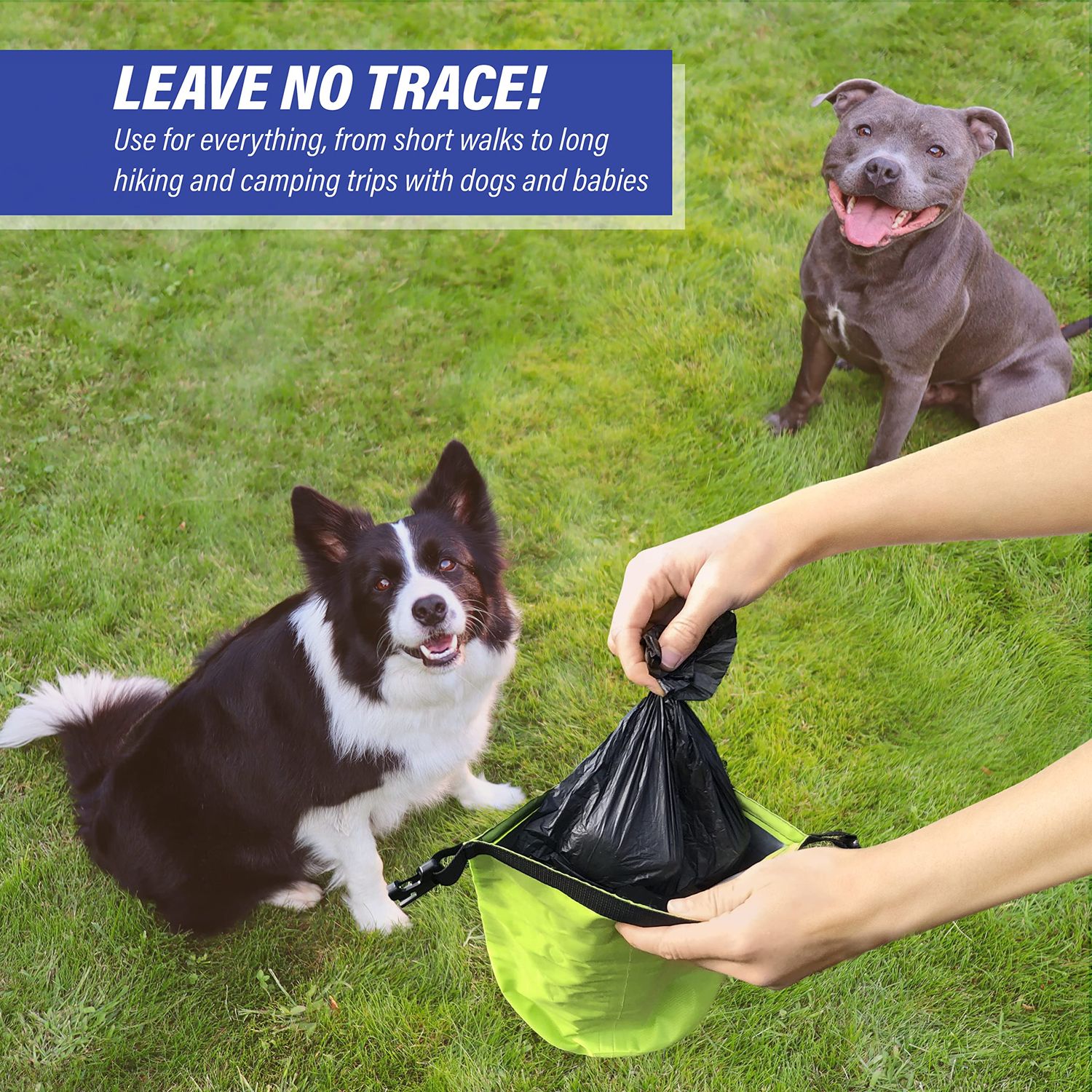 Reusable Smell Proof Waste Bag - Dog Poop Bag Holder for Dog walkers + Hiking with Dogs & Camping. Odor Proof Wag Bag, Diaper Wet Bag, Camping Trash