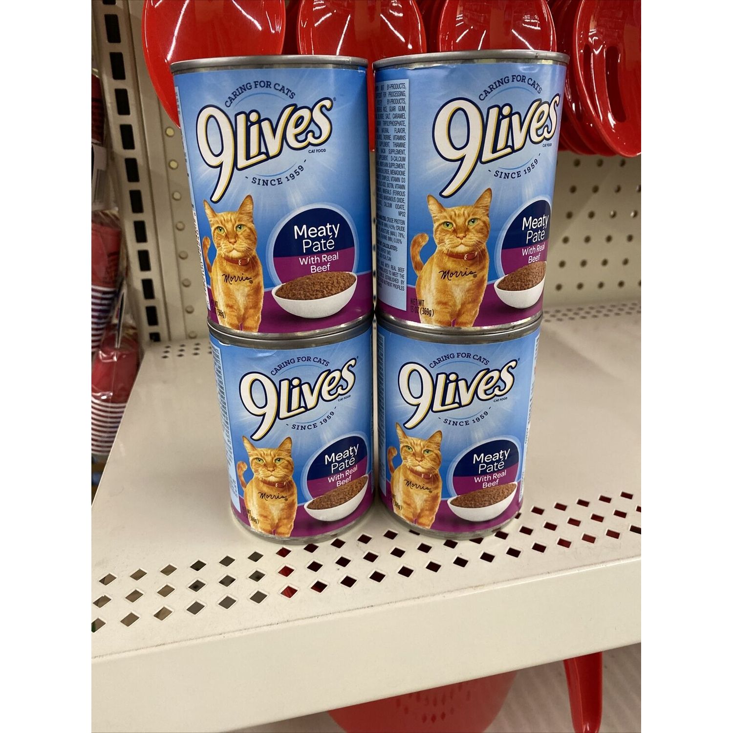 9Lives CAT FOOD MEATY PATE Real BEEF SUPER SUPPER Animal Nutrition 13 oz 4 Pack