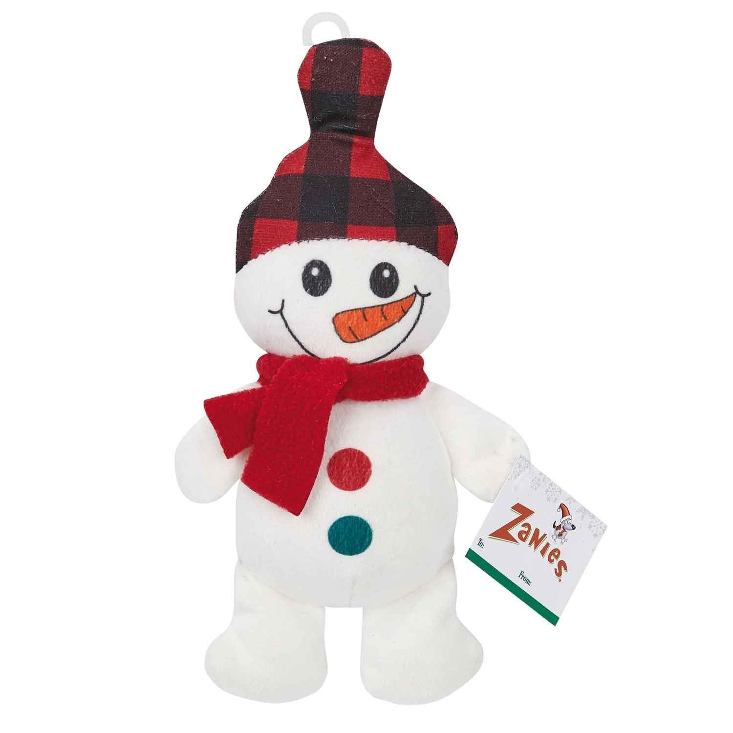 MPP Dog Toy Buffalo Plaid Snow Kids Adorable Holiday Plush Cheerful Cozy Winter Play (Full Set - Both Toys)
