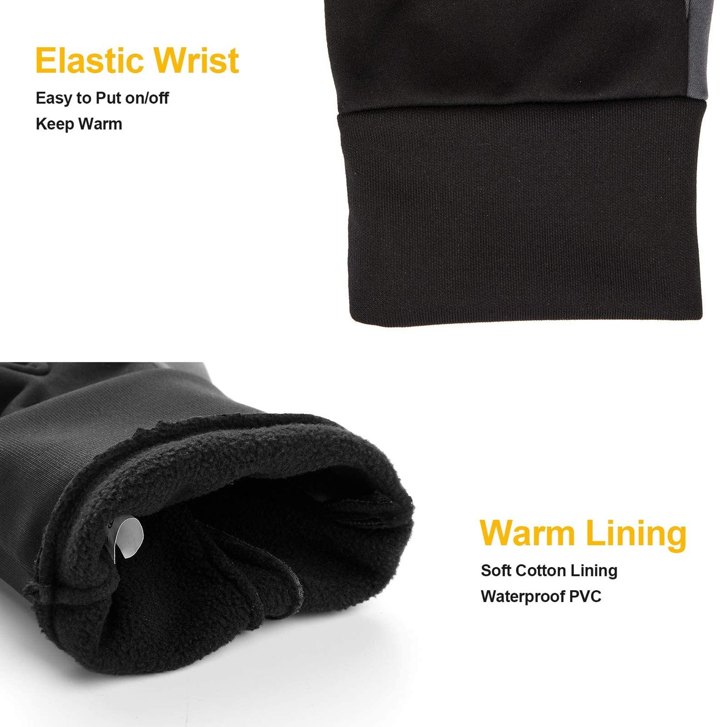 KOPHOTY Touchscreen Winter Gloves for Women and Men, Warm Water Resistant Windproof Thermal Gloves for Driving Running Cycling Phone Texting Outdoor Hiking in Cold Weather(Black,M)