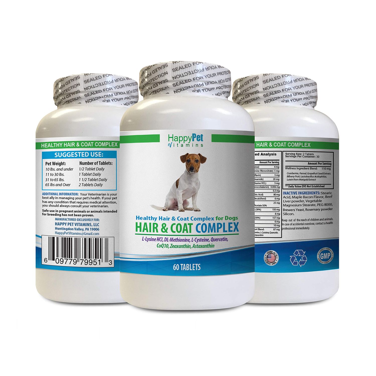 Dog Immune System - Dog Hair and Coat Health Complex - Healthy Skin and Nails - Itch Relief - Powerful - Vitamin b3 for Dogs - 60 Treats (1 Bottle)