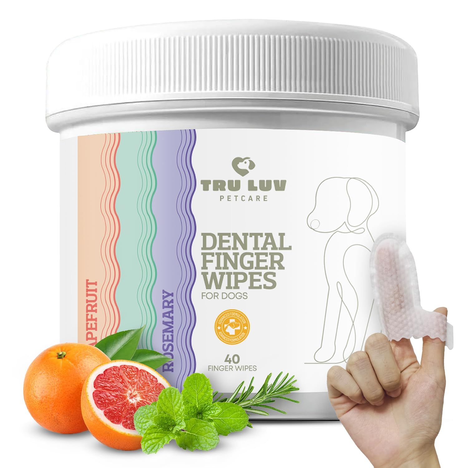 40 Dog Teeth Wipes - Dog Teeth Cleaning Products - Dog Dental Wipes - Teeth Cleaner for Dogs - Dog Tooth Cleaner - Dental Care for Dogs - Dog Tooth Brushing Kit - Dog Teeth Cleaning Kit - Dog Wipes