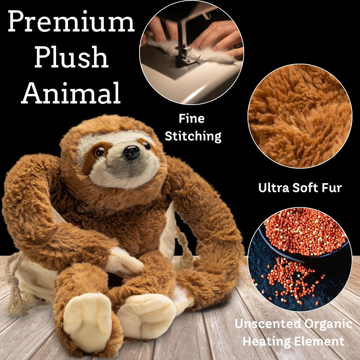 Lulumaia Heating Pad Microwavable in Sloth Stuffed Animal Heating Pads for Menstrual Cramps Long-Lasting and Reusable Plush Microwavable Animal for Soothing Comfort During Periods Cramps(Cuddly Sloth)
