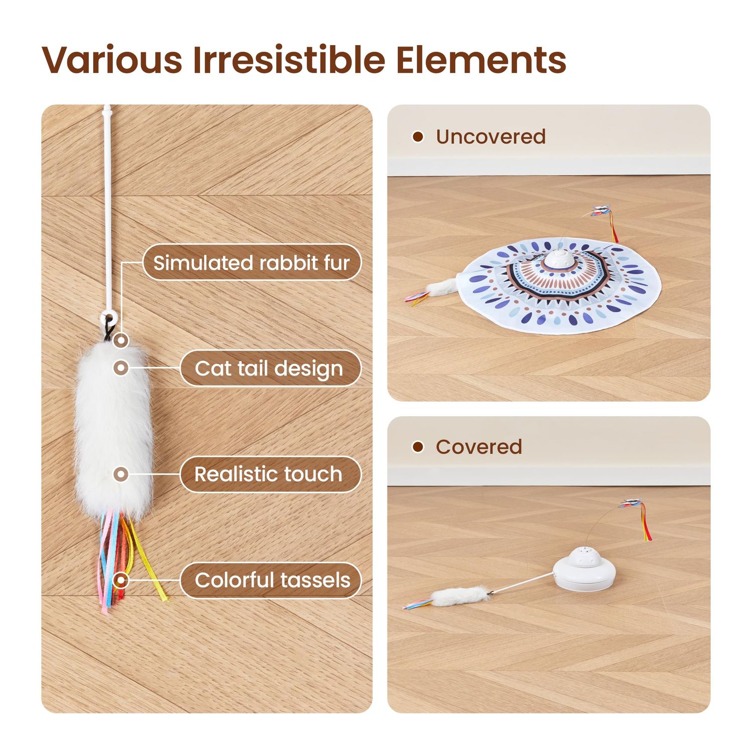 6 Pcs Attachment Refills for The Down Part of Potaroma Hide and Seek Cat Toy