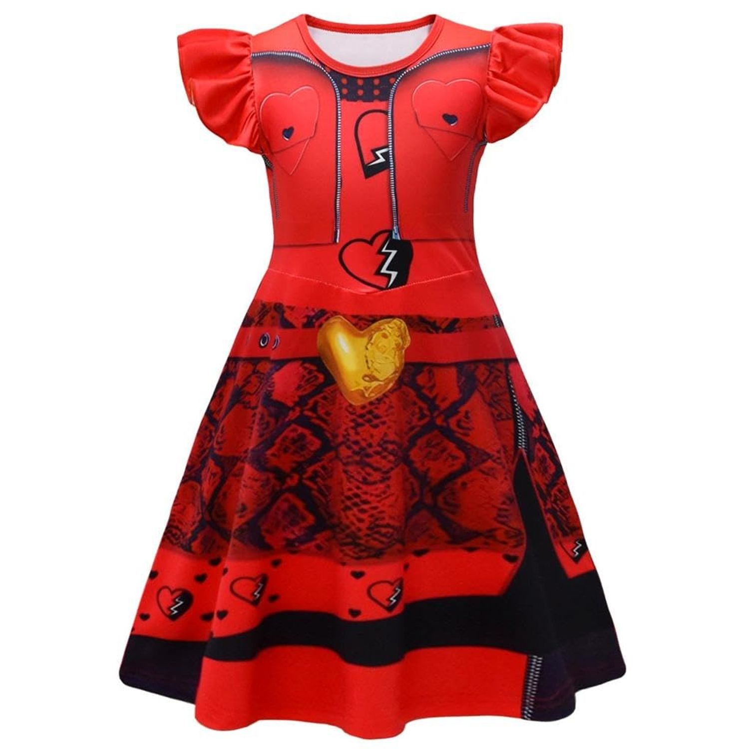Dressy Daisy Girls Princess Red of Heart Halloween Costume Birthday Party Dress Up Outfit Size 7-8