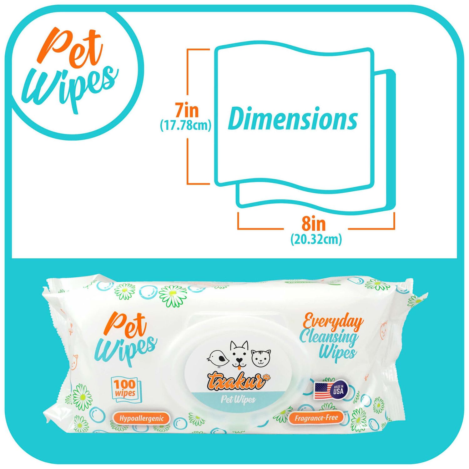 Txakur pet wipes for dogs and cats hypoallergenic natural products for cleansing