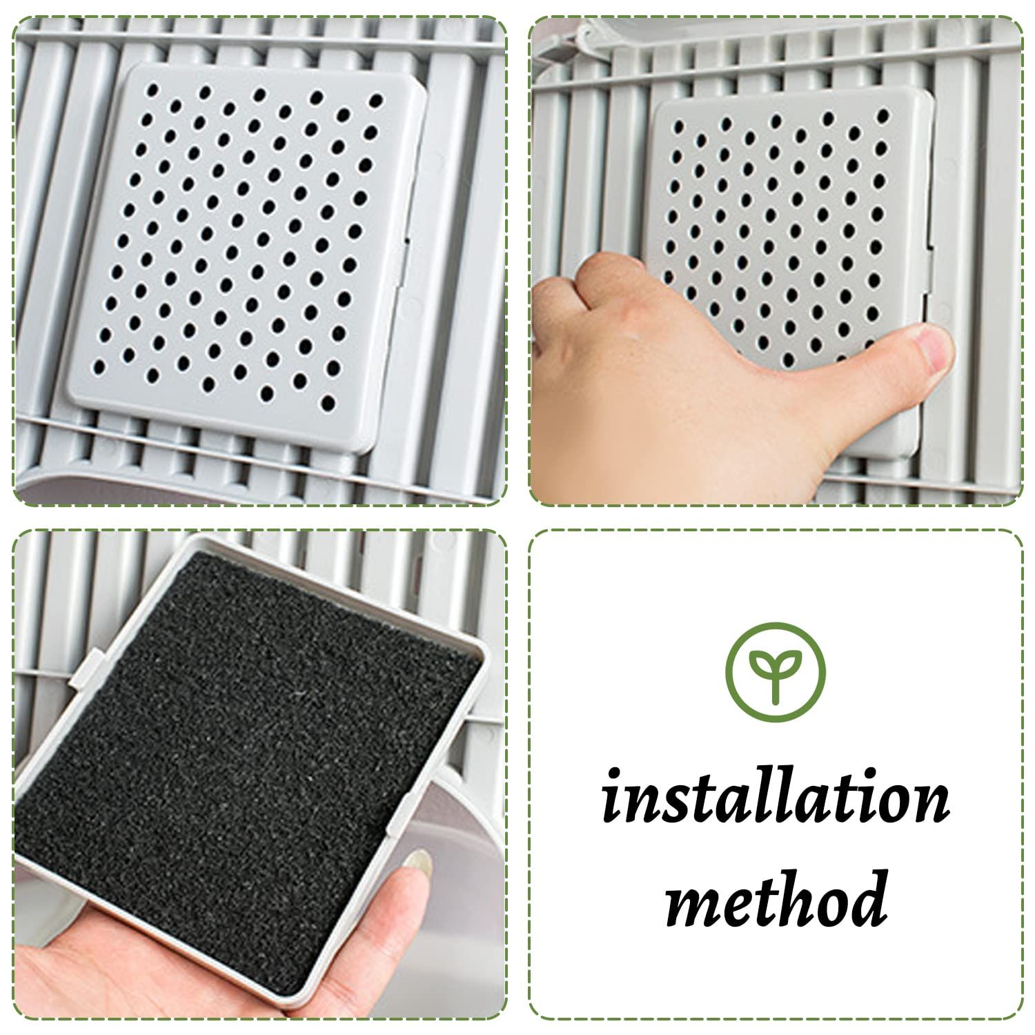 10 Pack Cat Litter Box Charcoal Filters Replacement Carbon Odor Filters 6Inch x 6.5Inch Hooded Cat Litter Boxes and Pans