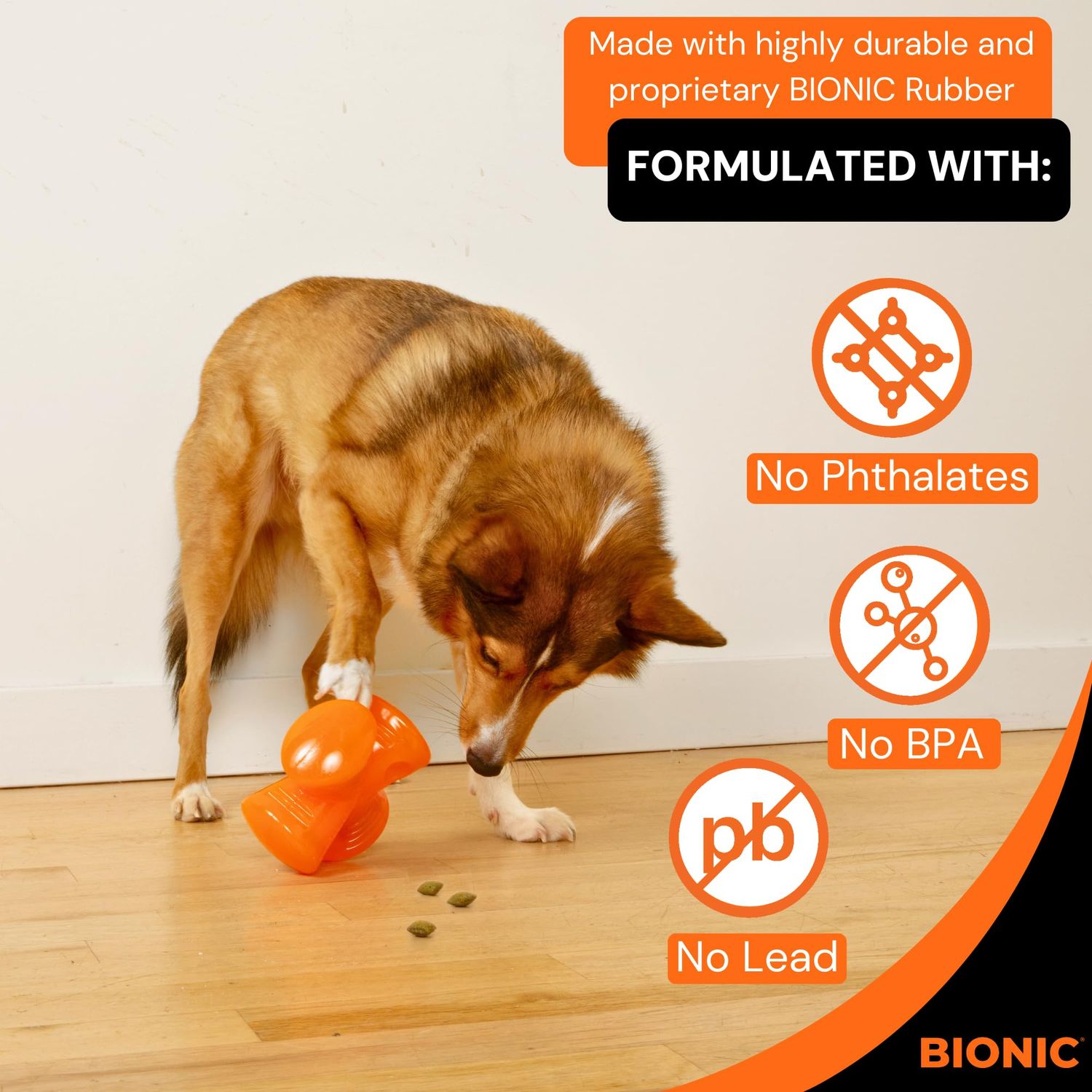 BIONIC Stuffer Treat Dog Toy - High-Visibility Treat Dispenser, Great for Redirected Chewing