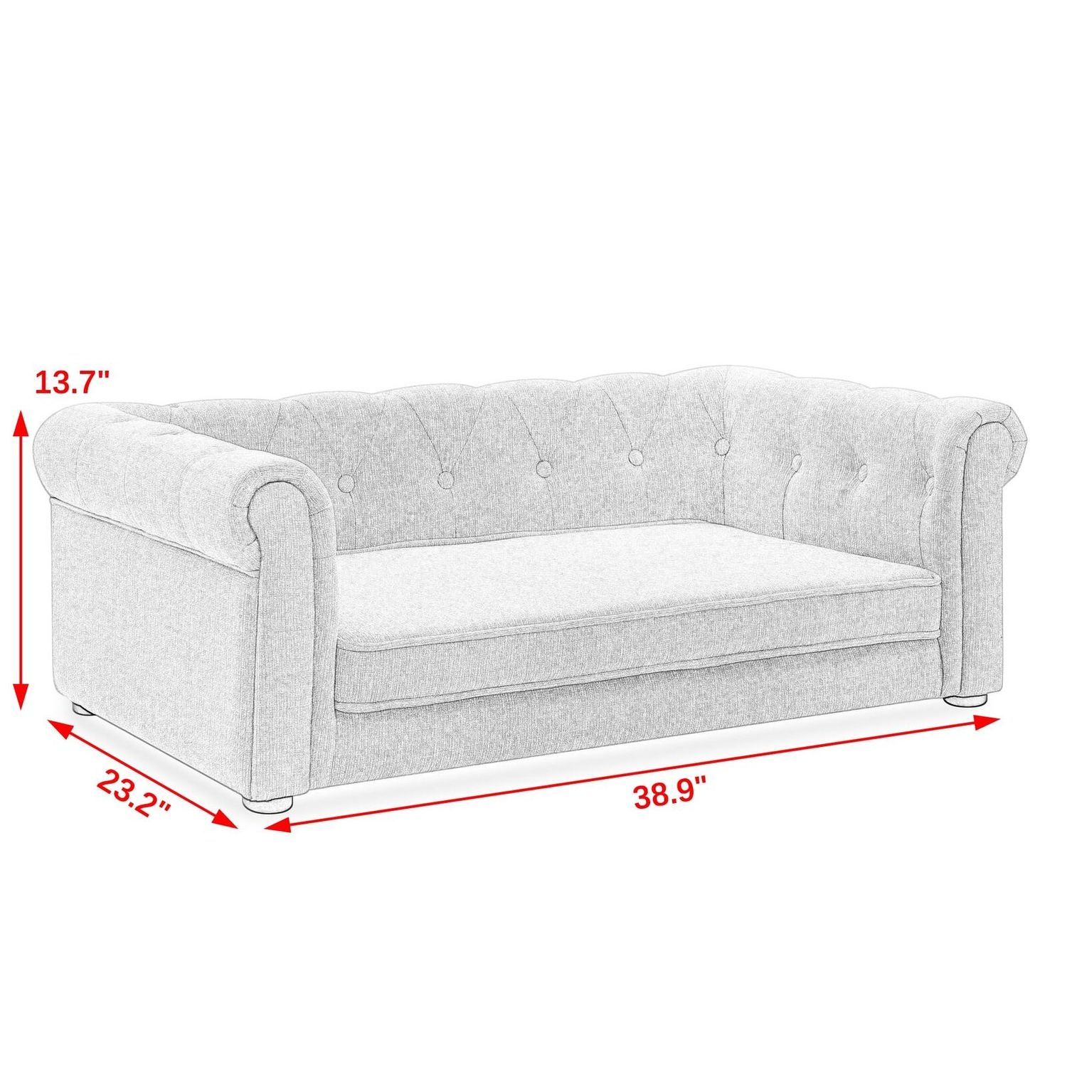 Modern Rectangle Dog Bed for Medium Large Dogs Dog Sofa Beds Pet Couch Bed Beige