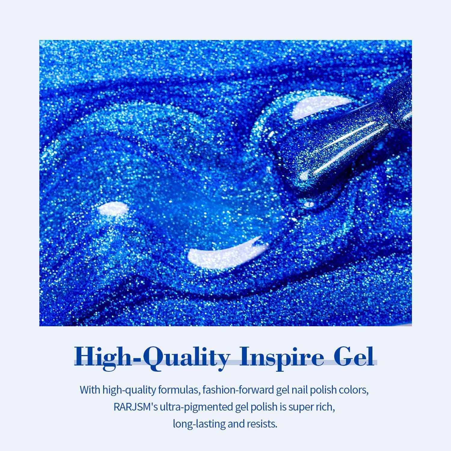 RARJSM Magnetic Cat Eye Gel Nail Polish Blue Silver Glitter 15ml 9D Cateye Galaxy Universal Shimmer Velvet Ice Gel Polish Single Bottle with Magnet Stick UV LED Curing Require Soak Off Home Salon