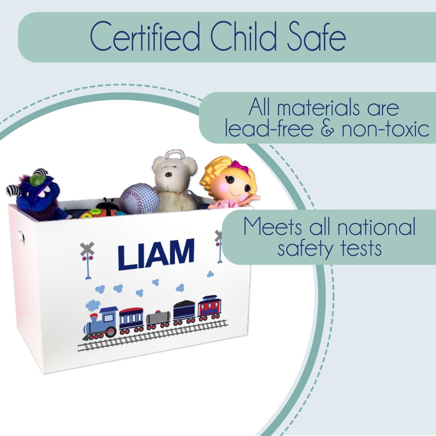 My Bambino Personalized Moon and Back Toy Storage Box and Bin Newborn Gift