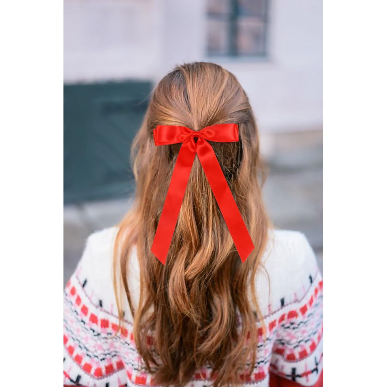 Hair Bows for Women Coquette Bow Girls Hair Bow Clips Satin Ribbon Bows for Hair Cute Hair Accessories for Women Short Hair, Silky Hair Ribbon Bow Clips 6PCS