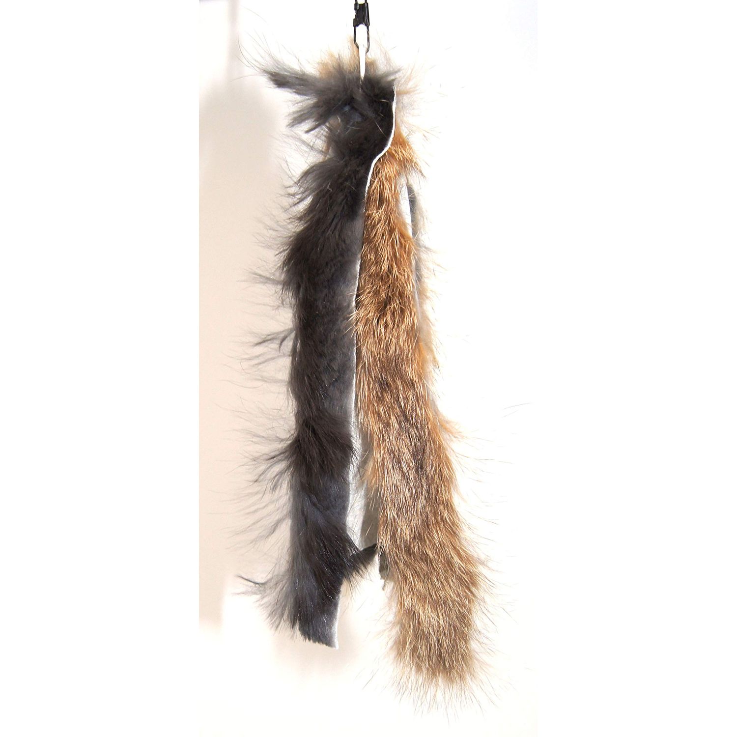 CoolCyberCats Ribbon, Leather and Fur Attachment Cat Toys - Fit Wildcat and Popular Bird and Catcher Type Wands/Poles (Rabbit Fur Chaser)