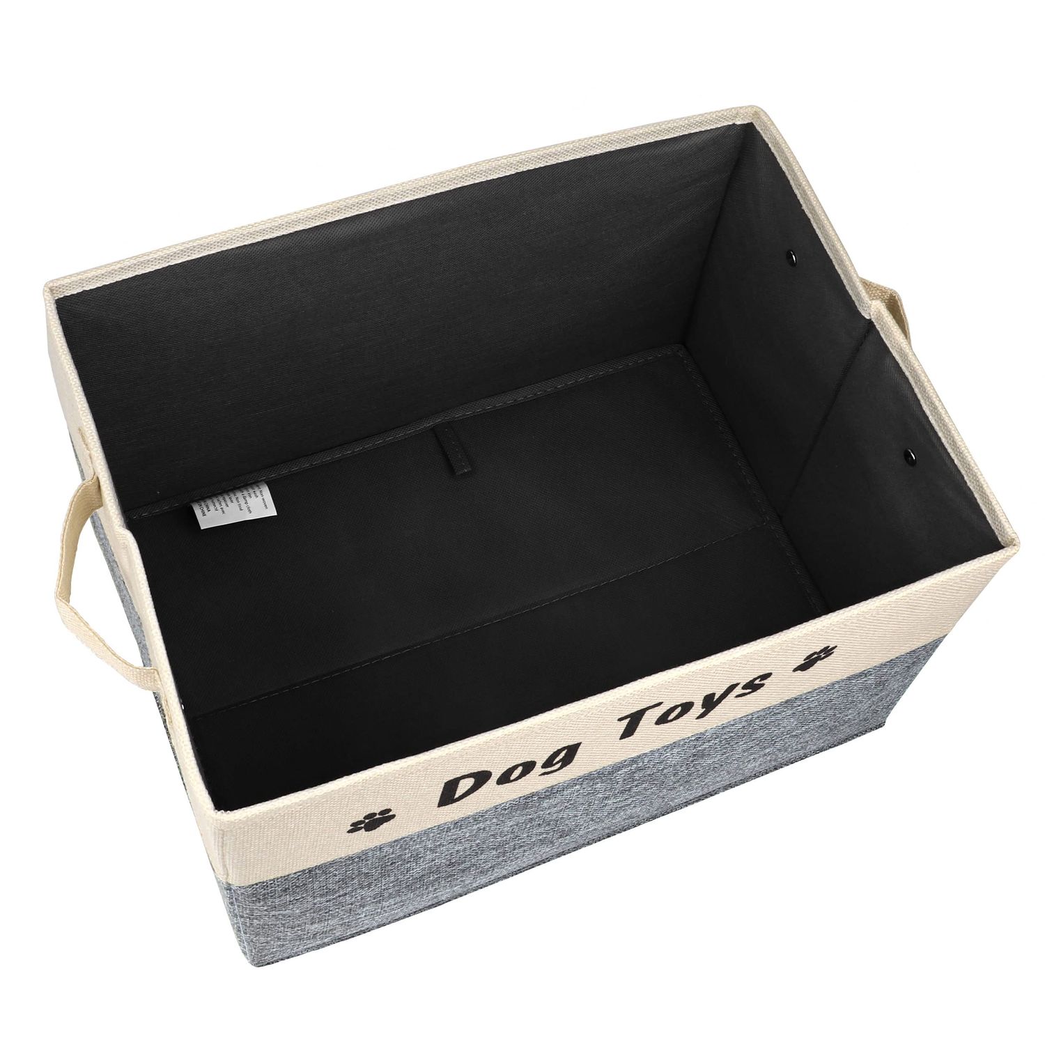 PET ARTIST Dog Toy Basket - Foldable Dog Toy Bin with Comfortable Handles - Collapsible Dog Toy Storage Box for Pet Toys, Dog Coat, Dog Accessories, Gray, 15"x11"x9"