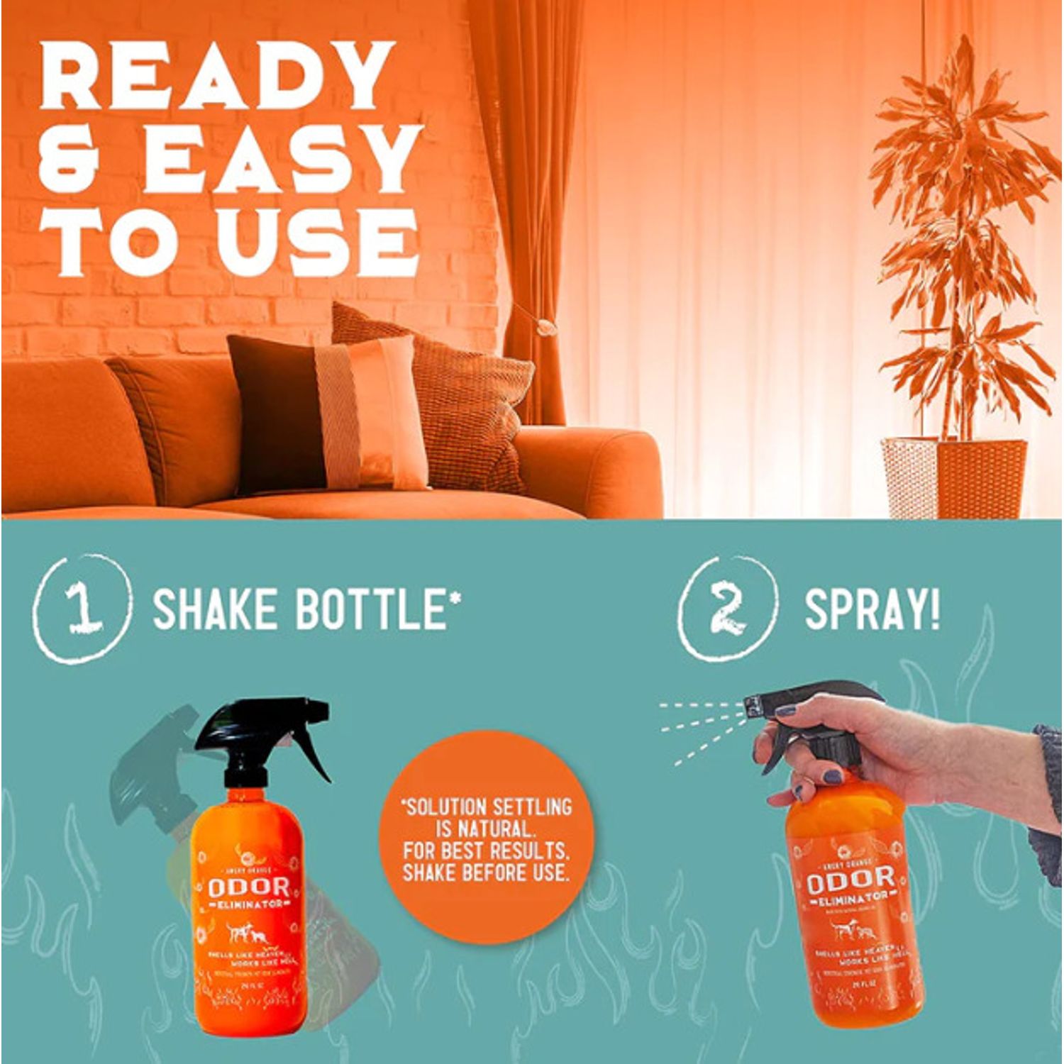 ANGRY ORANGE Pet Odor Eliminator Citrus Deodorizer Pet Dog Cat Large 24oz Spray
