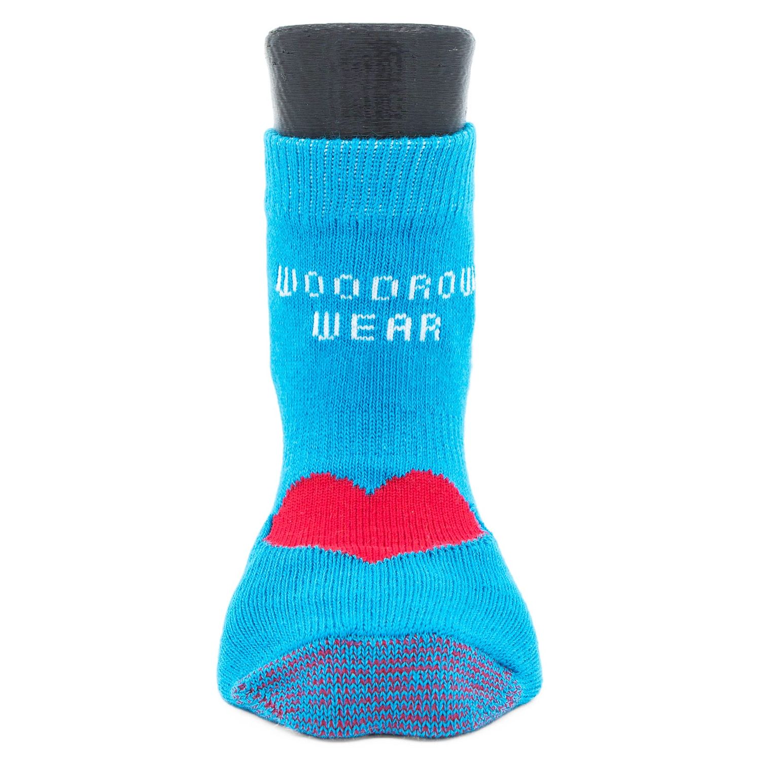 Woodrow Wear, Power Paws Advanced Dog Socks, Blue with a Red Heart, L, Fits 75-95 pounds
