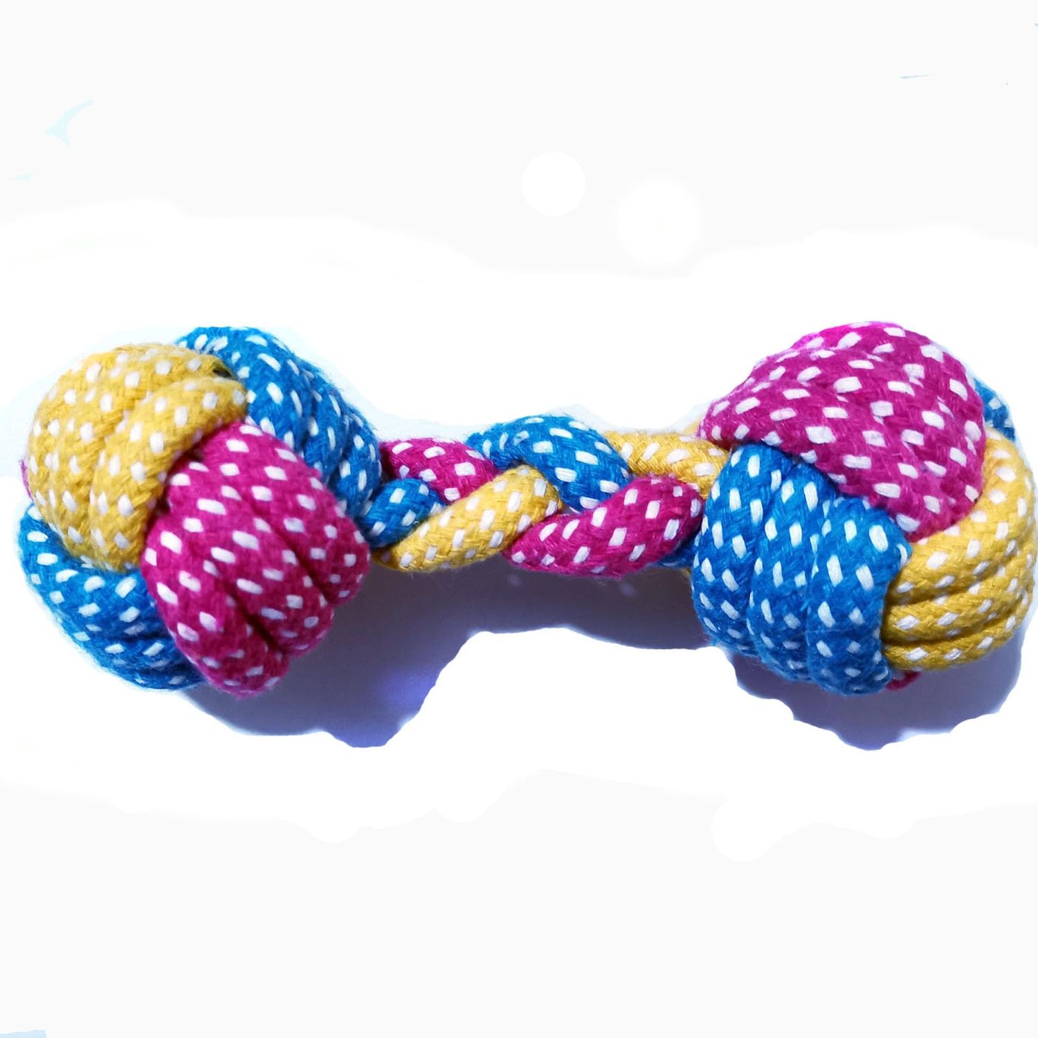 HESUILONG Dog Toys Puppy Teething Chew Toys,Dog Chew Toys Rope Toys,Cat Chew Toys,Safe Braided Rabbit Toys Healthy Gift (Dumbbell)