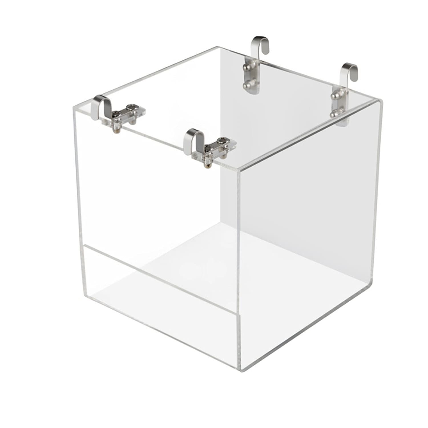GURECOD Hanging Bird Bath Cube Bird Bathtub Bath Shower Box Bowl Cage Accessory for Little Bird Canary Budgerigar Parrots Crested Myna Cockatiel Lovebird Parakeet Bath (Small)