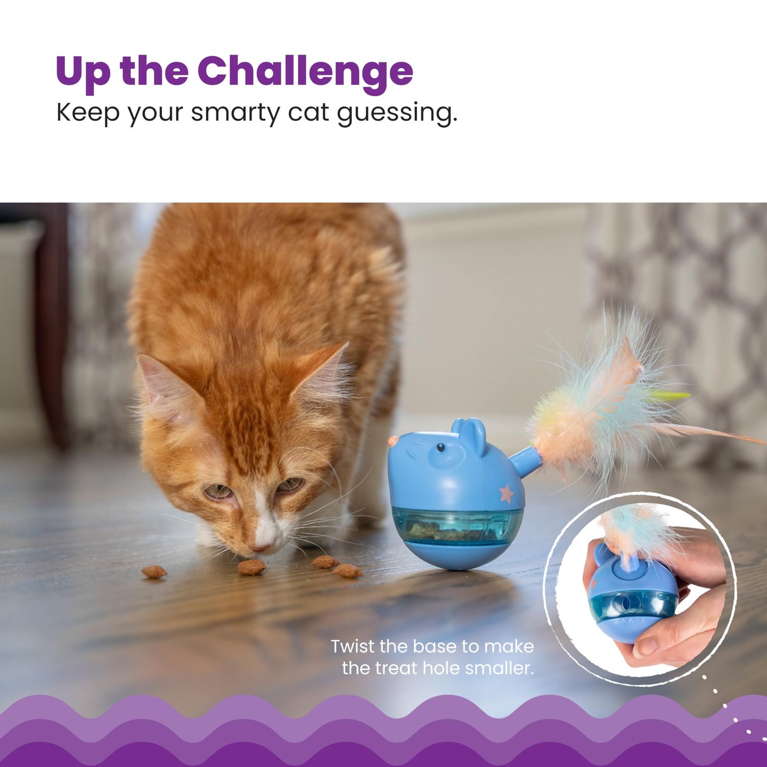 Catstages Hunt 'N Swat Treat Tumbler Treat Dispensing Cat Toy