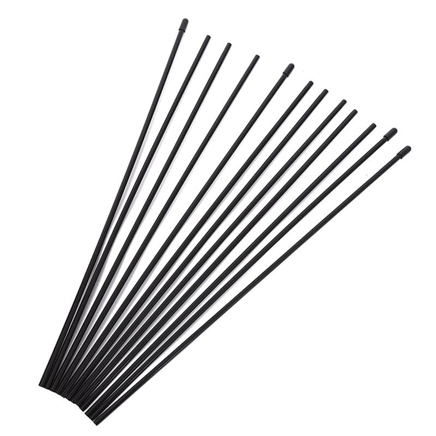SquEqu 10 Pack Cat Interactive Toy Wand Replacement Rod 15'' DIY Kitten Teaser Plastic Tube Stick for Kitty Charmer Ribbon String Rainbow Strap Feather Plush Pet Cats Chaser Refills Bell