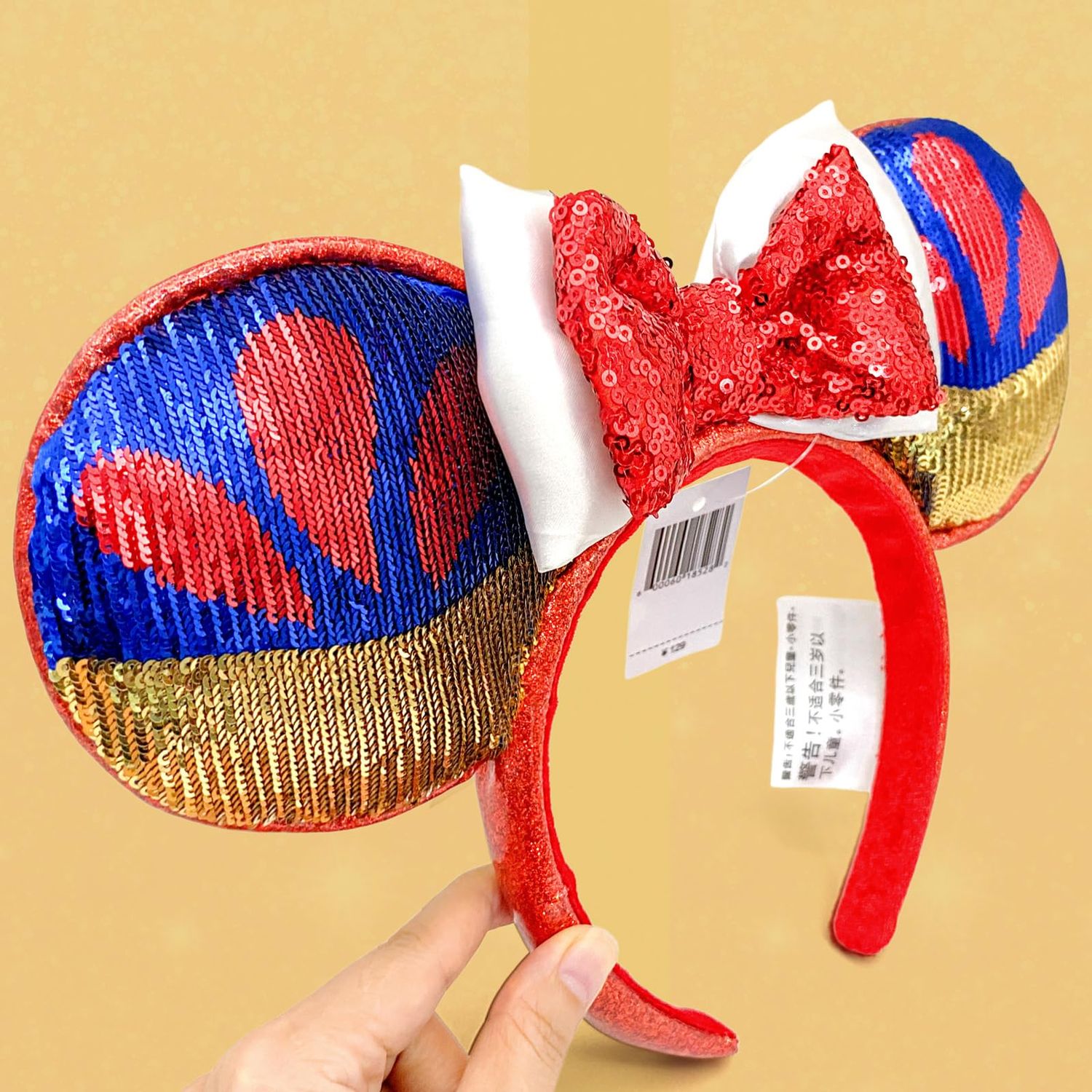 XXXPOWERXXX Mouse Ear Headbands with Bow,Sequins Hairbands Hair Accessories (HB191)