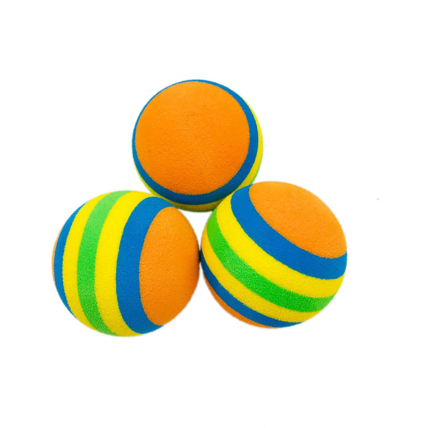 PET SHOW 15pcs 1.4" Interactive Cat Toy Balls for Indoor Cats Colorful Rainbow Soft Foam Kitten Toys Ball for Small Dogs Puppies Quiet Playing Stuff