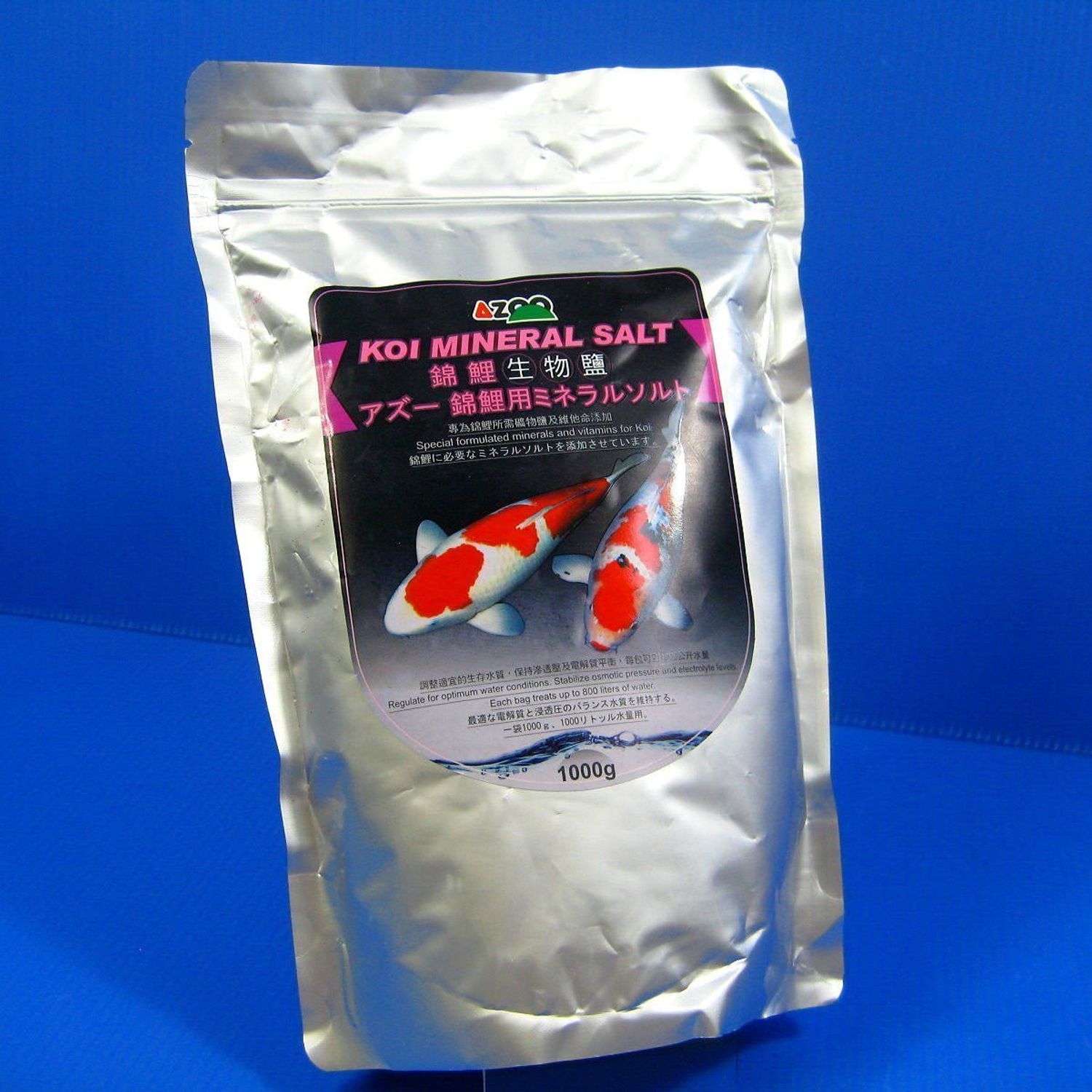 Aquarium Equip AZOO KOI Mineral Salt 1000g Pond - Fish Health Essential Hardness Vitamin Immunity
