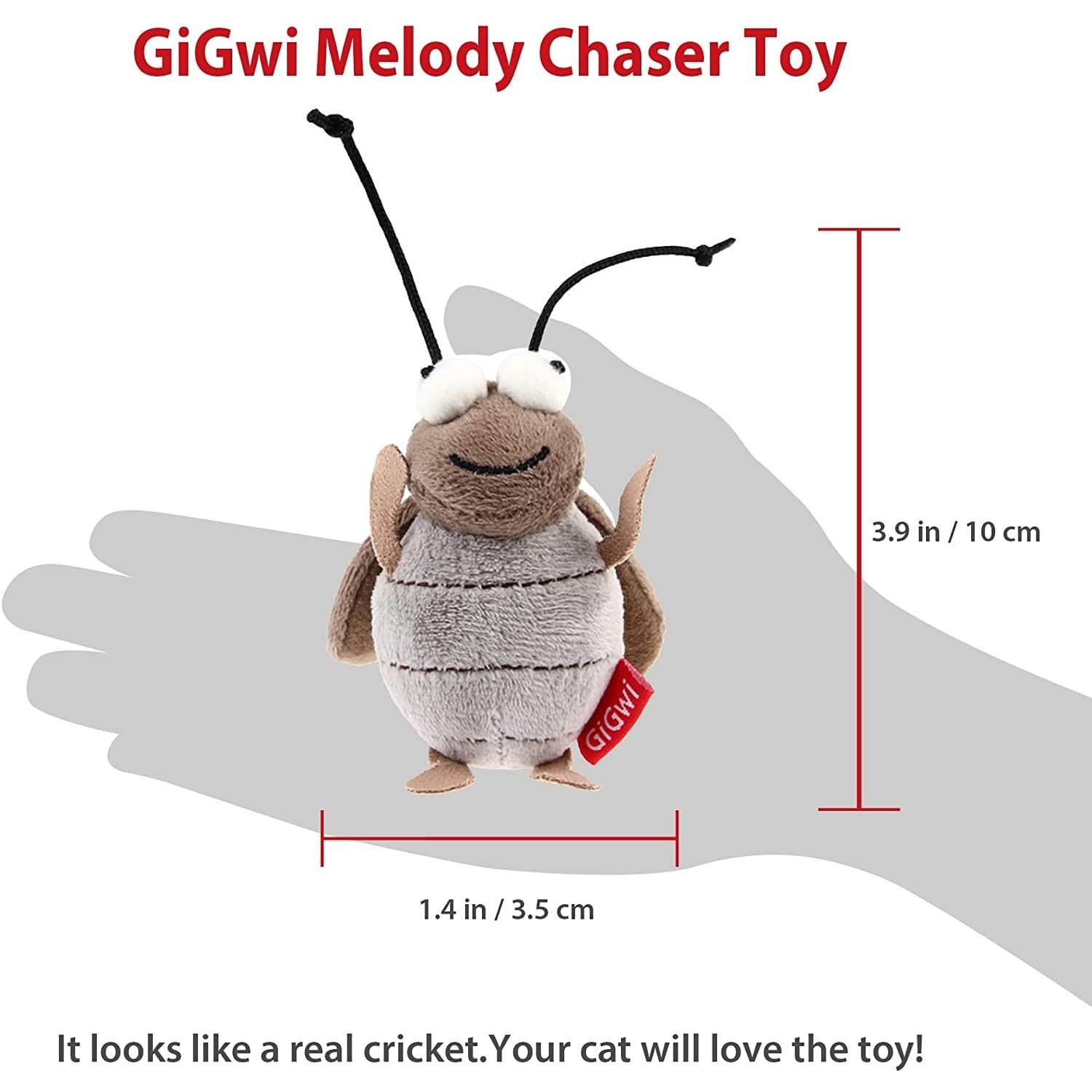 Gigwi Interactive Cricket Cat Toy, Automatic Cricket Squeaky Cat Toys, Play and Squeak Electronic Cricket Toy for Cats Kitten Indoor