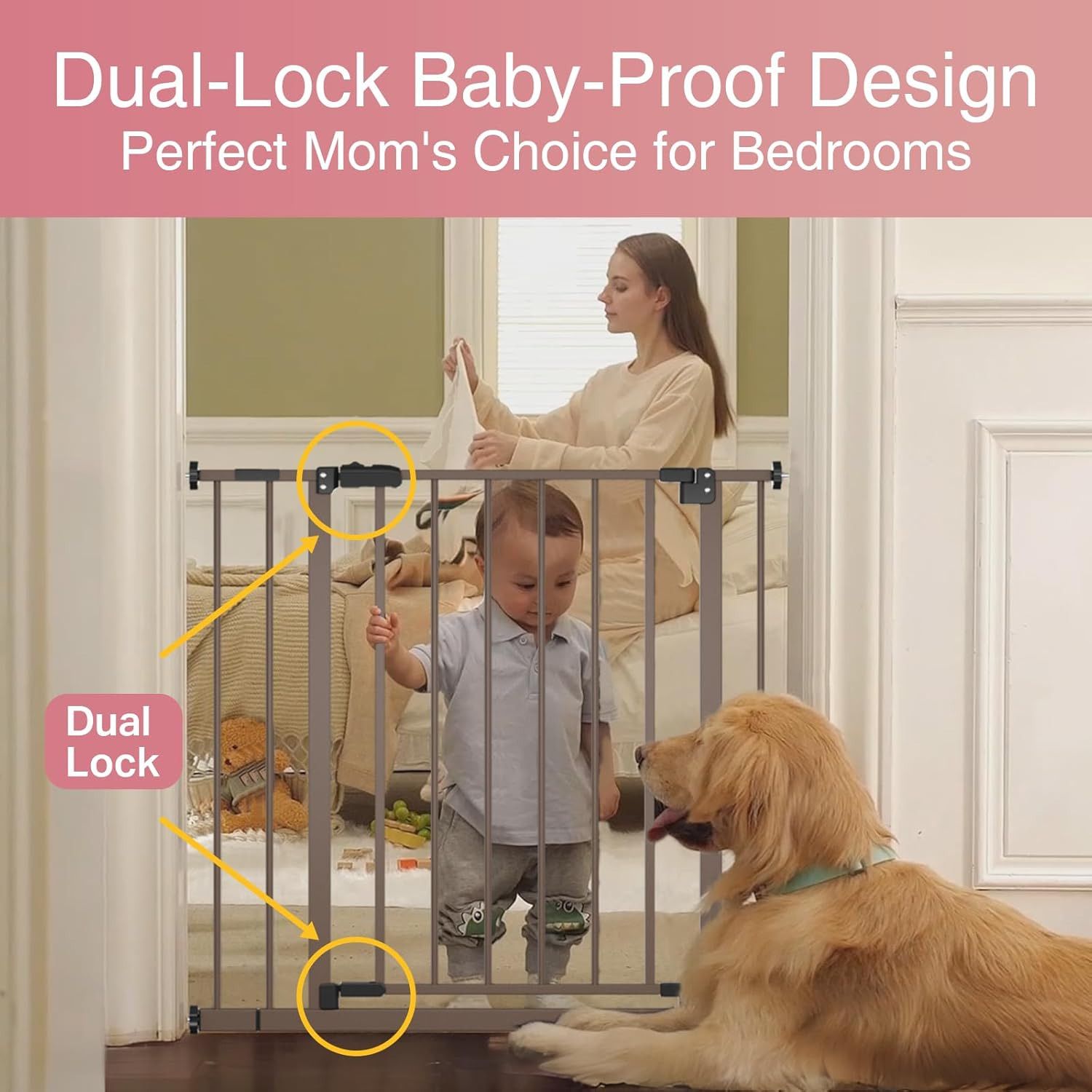 Mom'S Choice Award- Dog Gate for Doorways 28.9-42.1" Wide, Baby Gate for Dogs...