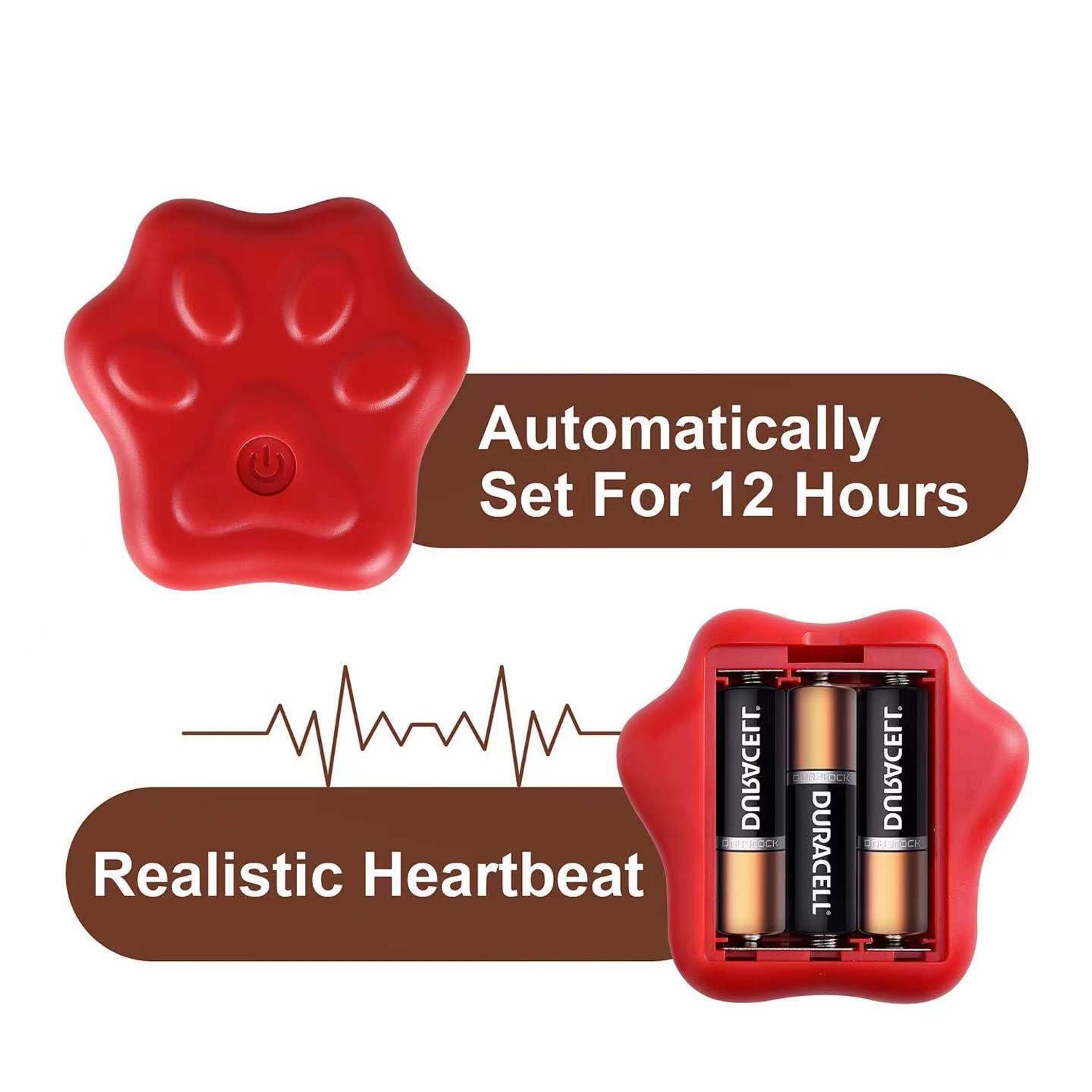 YANWIN Heartbeat Puppy Toy, Replacement Heartbeat Simulator for Heartbeat Dog Toy Automatic 12 Hours Timing Device for Separation Anxiety