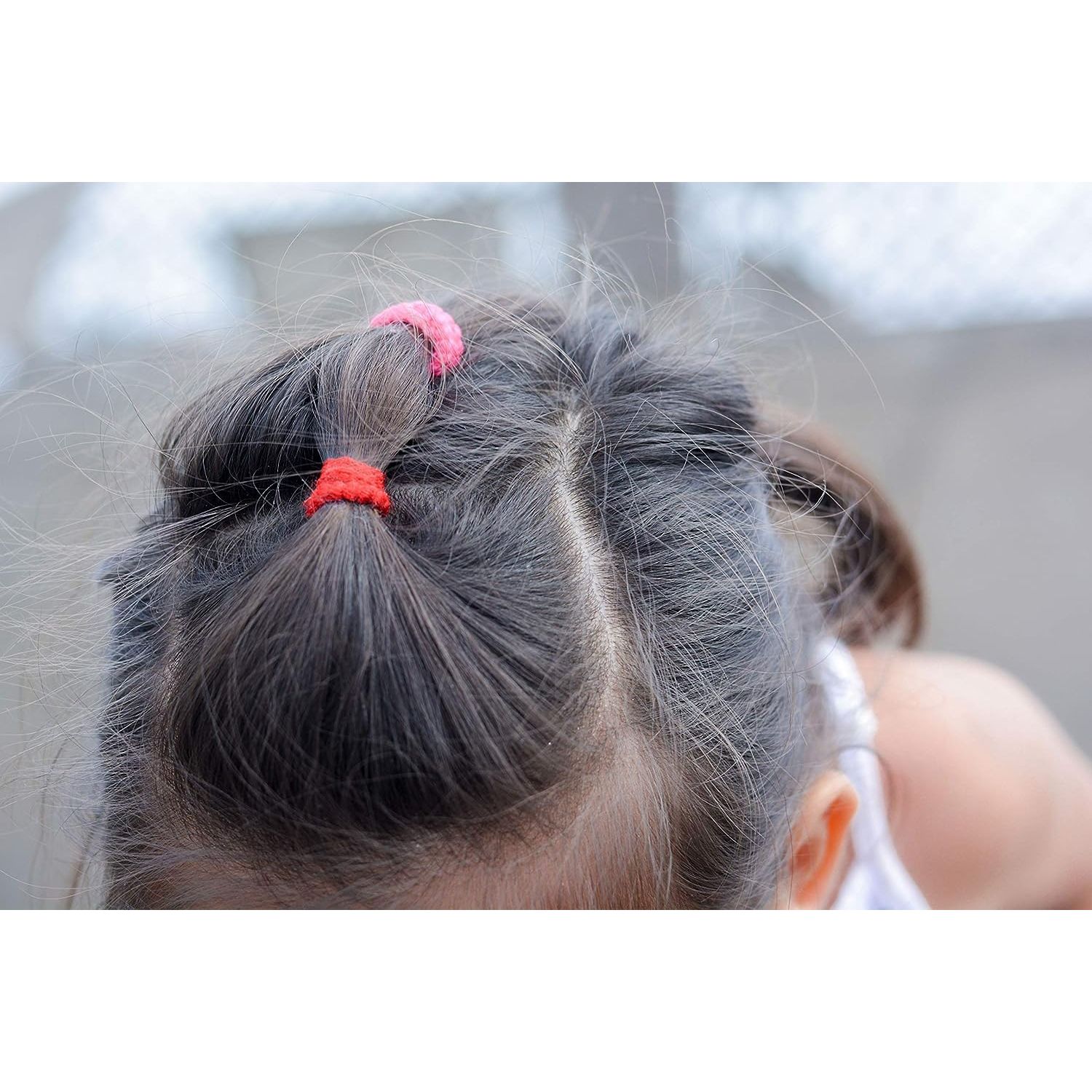 Red Ember 100pc Mini Hair Ties | Hair Ties for Fine Thin or Straight Hair | Ponytail Pack | Ouchless Hair Ties for Babies Toddlers and Young Children | 2.5 cm Diameter