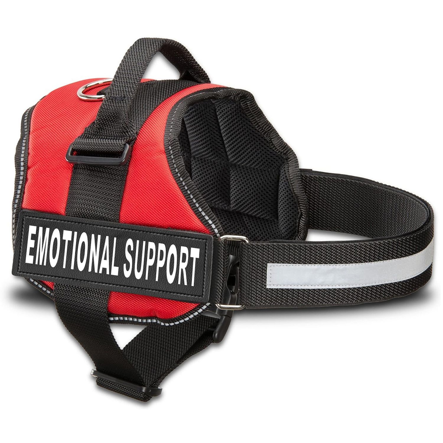 Emotional Support Dog Vest Harness with Reflective Straps, Interchangeable Patches, & Top Handle - ESA Dog Vest in 8 Sizes - Heavy Duty Emotional Support Dog Harness for Working Dogs (Red, XS)