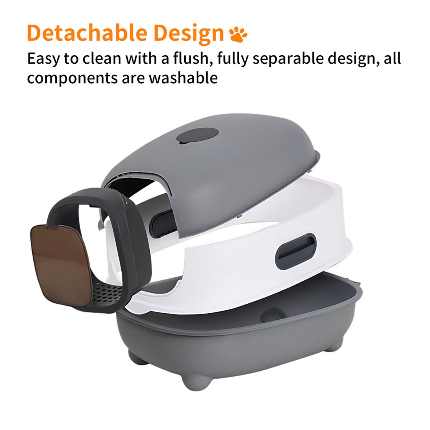 Extra Large Cat Litter Box Enclosed with Scoop Odor Defensive Hooded Litter Tray