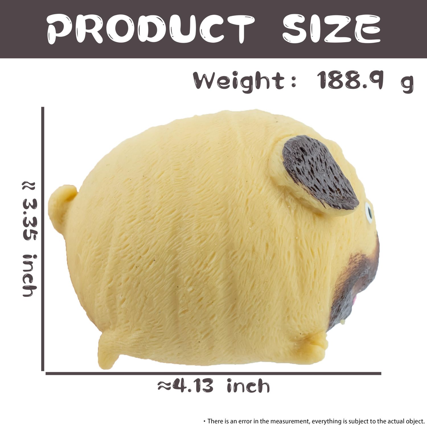 Novelty Cute Squeeze Pug Dog Toy, Decompress, Super Soft, Pull, Stretch and Squeeze Pug Dog Toy, Animal Party Favors Toy