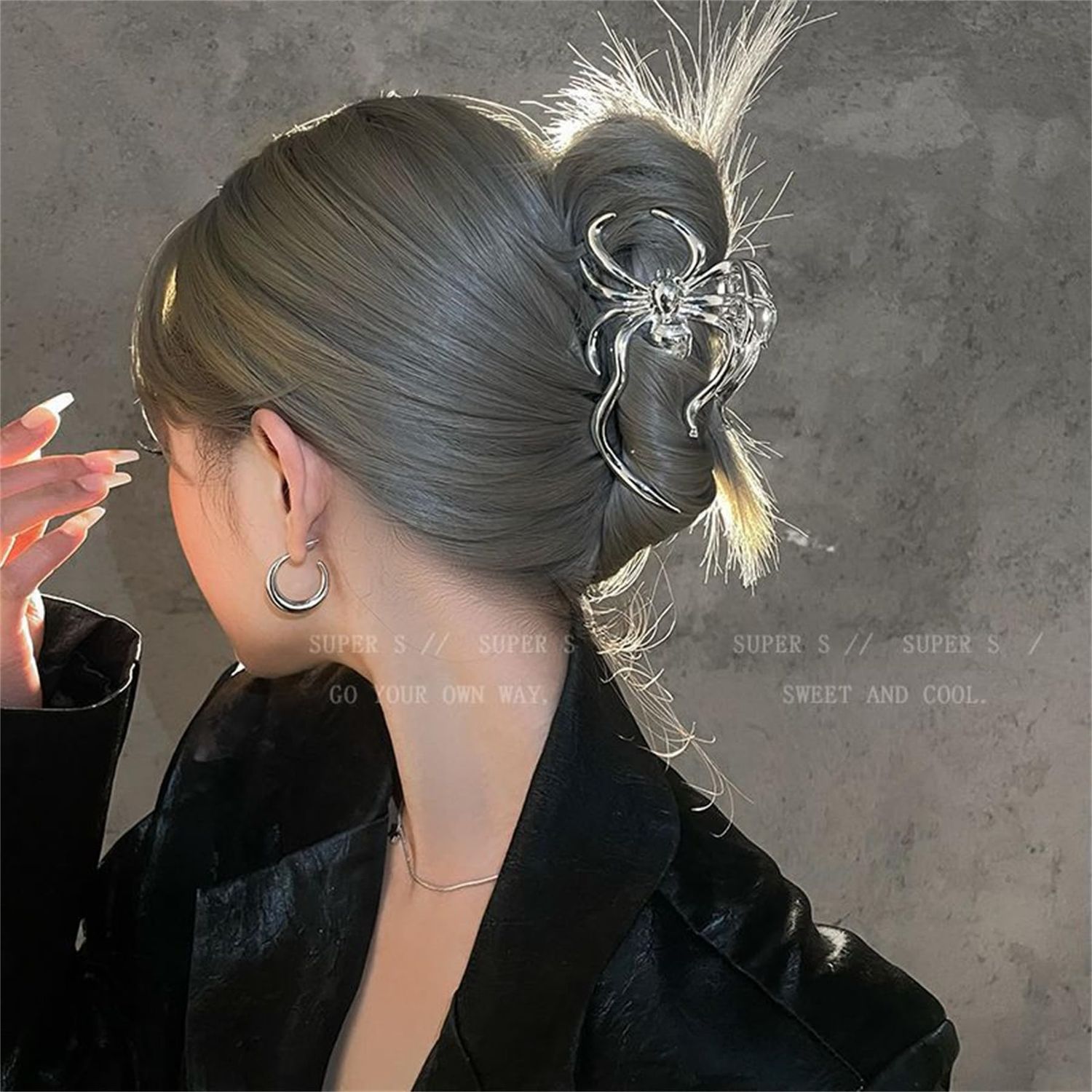 2 PCS Spider Hair Claw Clips Strong Hold Metal Hair Clips Hair Accessories for Women Girls