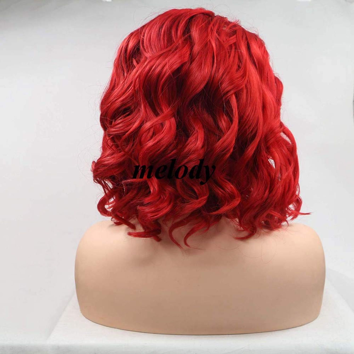 melody wig Short Red Curly Wigs Synthetic Red Lace Front Wigs For Women Hair Heat Resistant Fiber Short Hair Wigs Cosplay Wigs 14" …