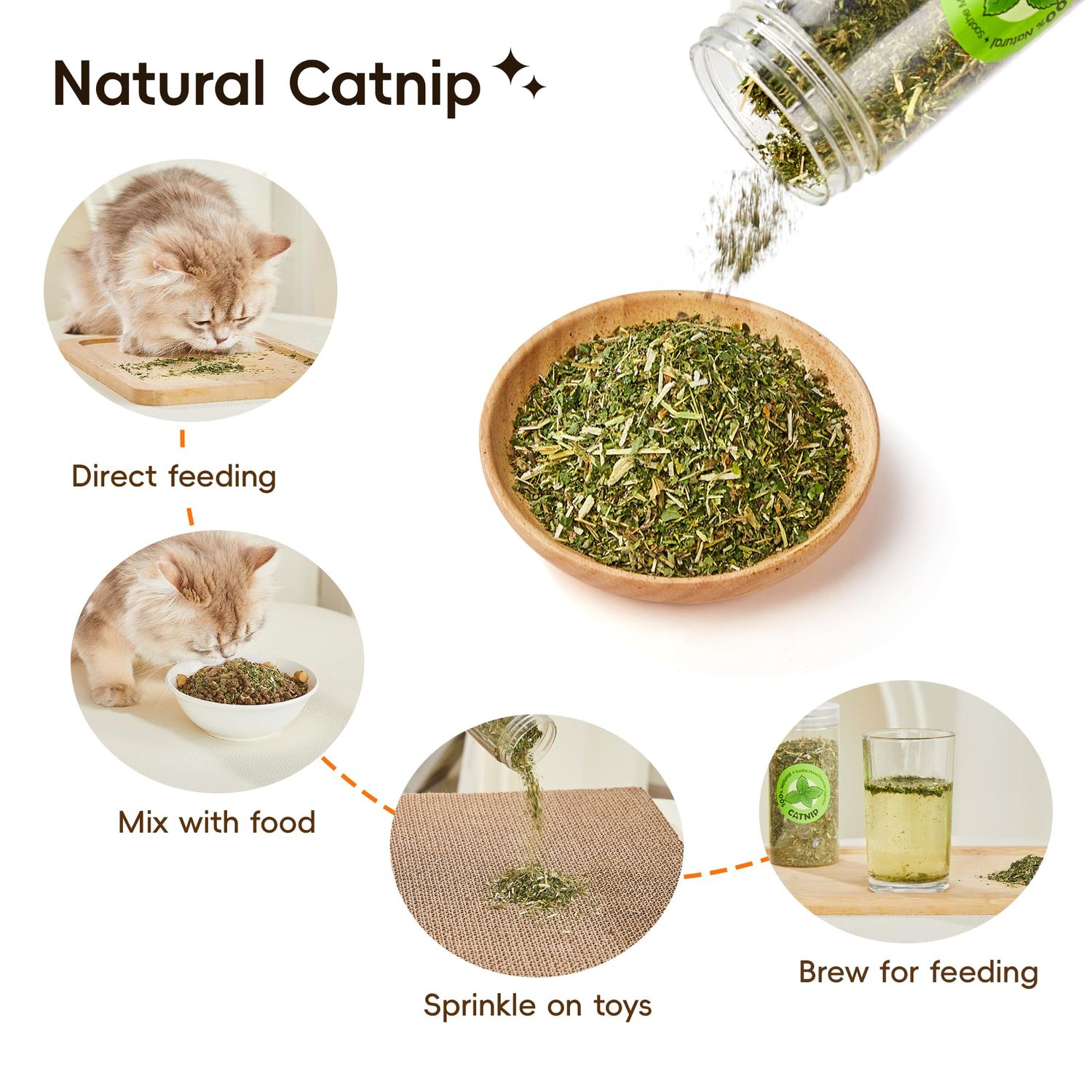 Potaroma Natural Catnip Silvervine Gall Fruit Cat Toys Set with Plush Shell, Organic Kitten Toys for Relaxing and Teething, Interactive Cat Kicker Toys (2.2" Dia Tubes)