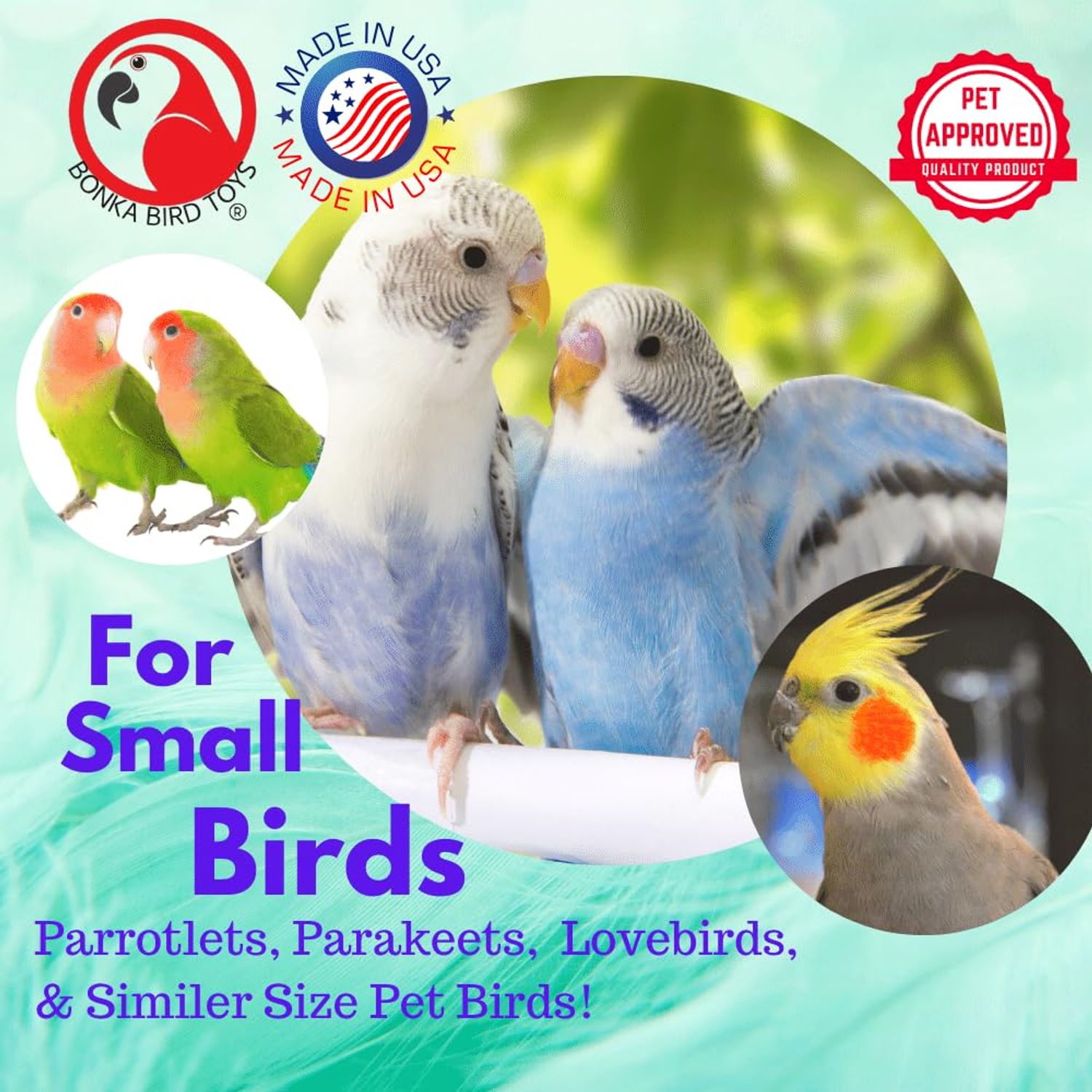 Bonka Bird Toys 869 Millet Holder Colorful Plastic Bead Miller Foraging Parakeet Budgie Finch Dove