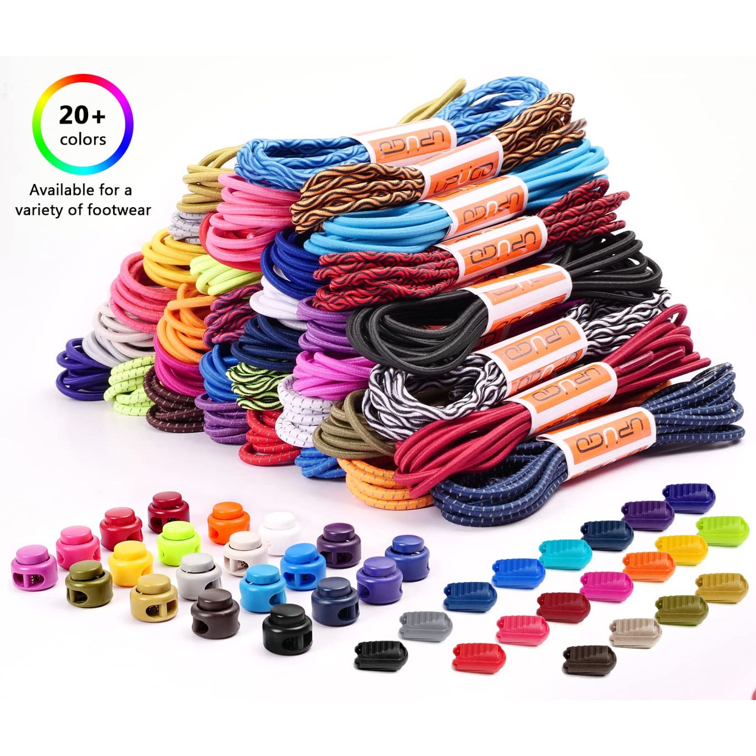 UpUGo Elastic Shoe Laces, No Tie Shoe Laces Tieless for Kids, Adults, Elderly, One Size Fit All
