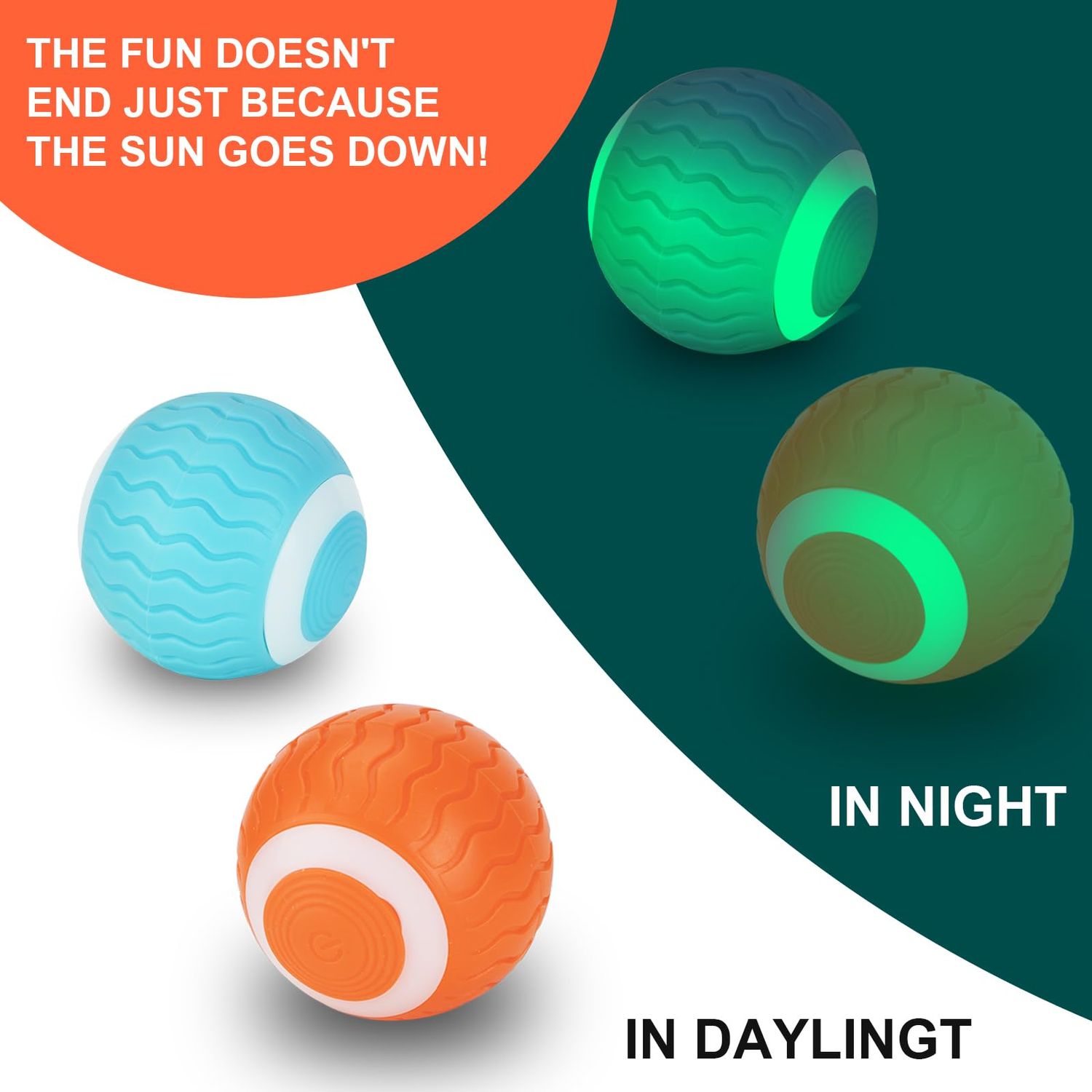chenpeifengcpf LED Dog Balls Dog Toys, 1.8 Inch Glowing Fetch Ball, Pet Glow Ball, Outdoor Interactive Dog Toys Puppy Birthday Gifts, Glow in The Dark Ball for Dog Training (Blue)