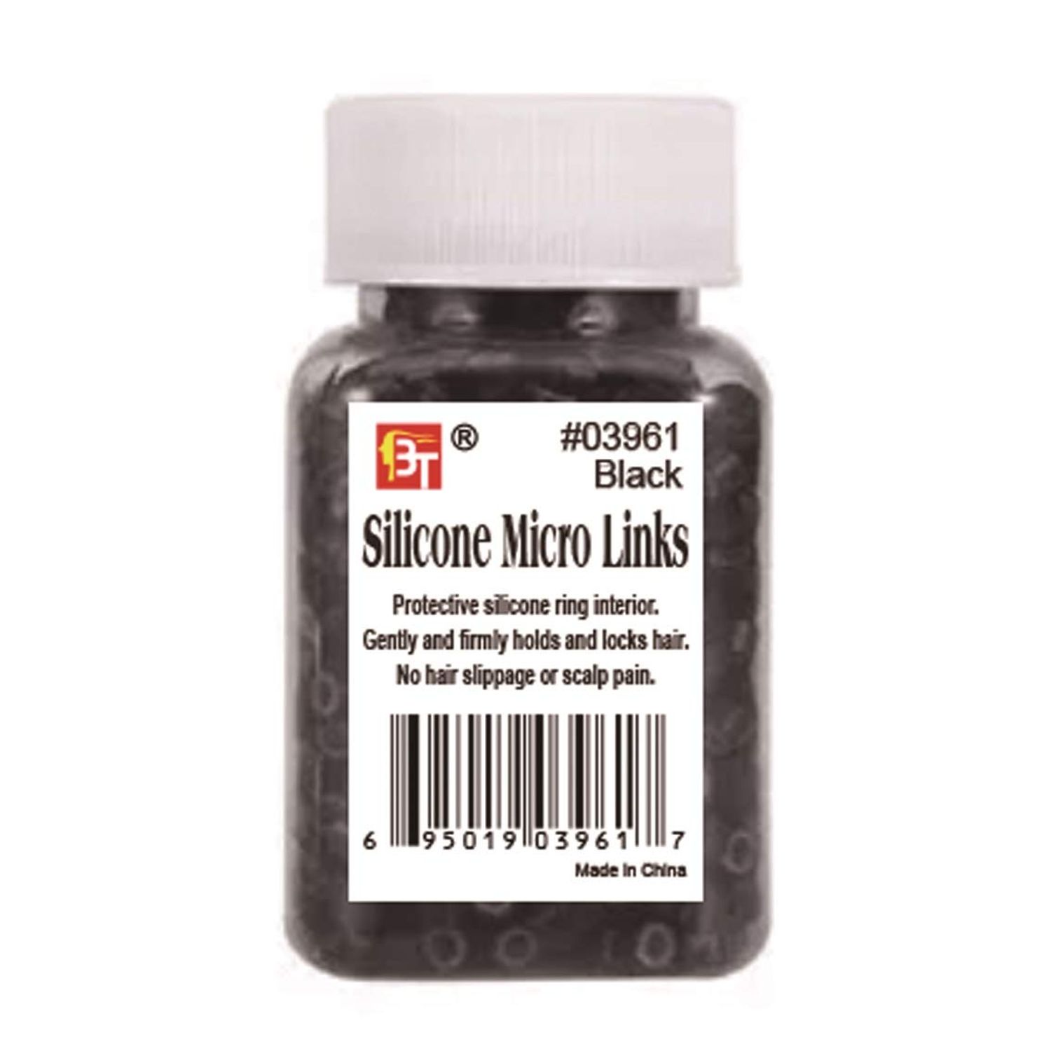 Silicone Micro Links for Hair Extensions (Black)