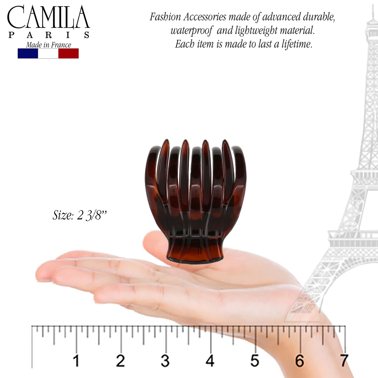 Camila Paris MP422 French Hair Clip for Women, Hair Side Clips, 2.5 Inch Girls Hair Claw Clips Jaw Fashion Durable Styling Hair Accessories for Women, Strong Hold No Slip Grip, Made in France