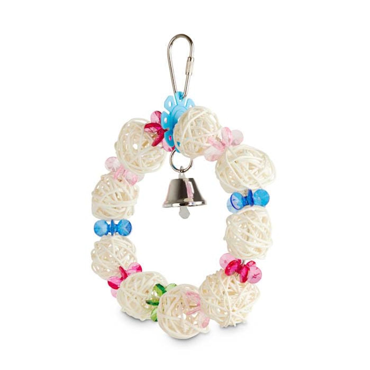You & Me Swinging Wreathe Noisemaking Bird Toy, X-Small