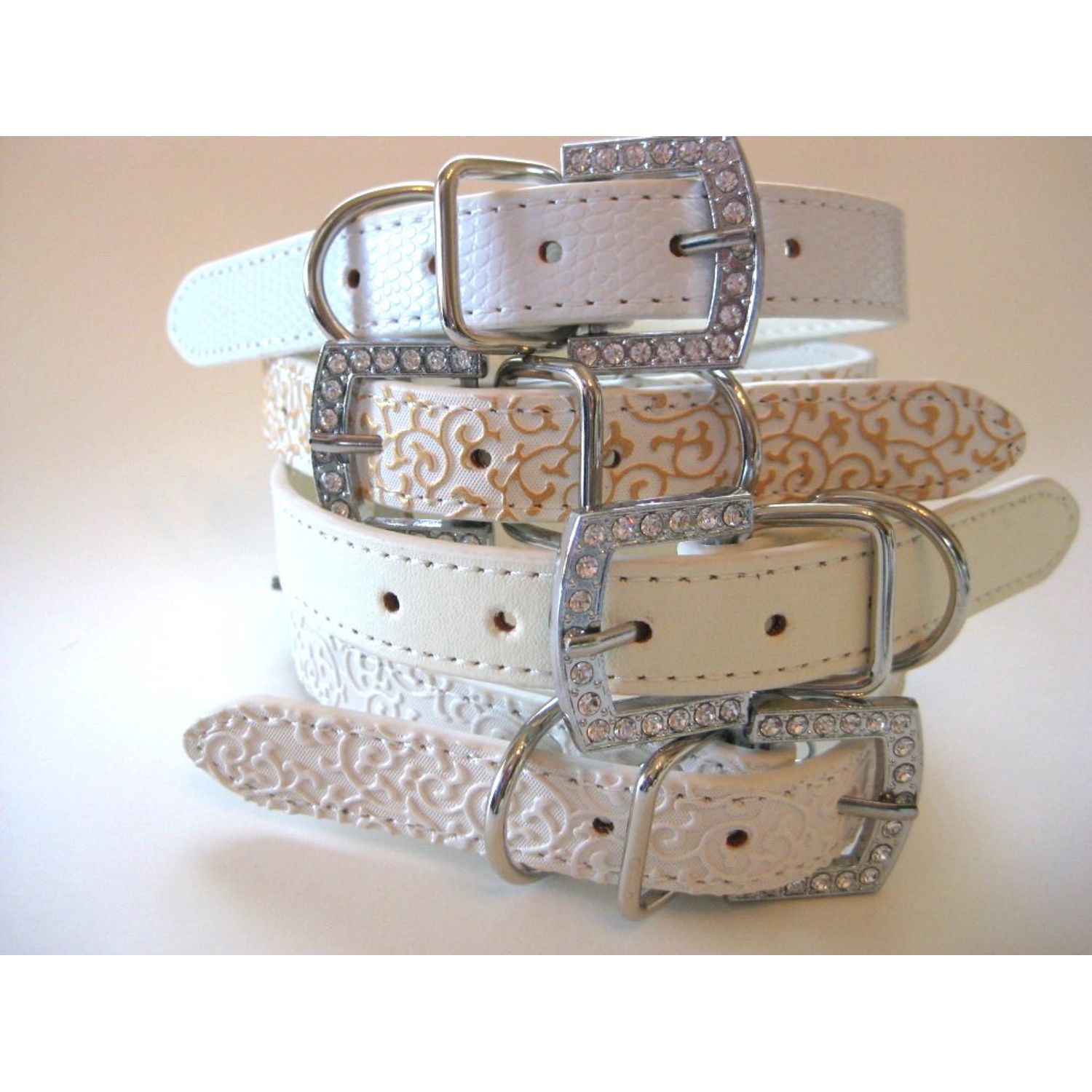 House of FurBaby Flower Dog Collar | Wedding Dog Collar | XS S M L (M w/Leash, Ivory Collar)
