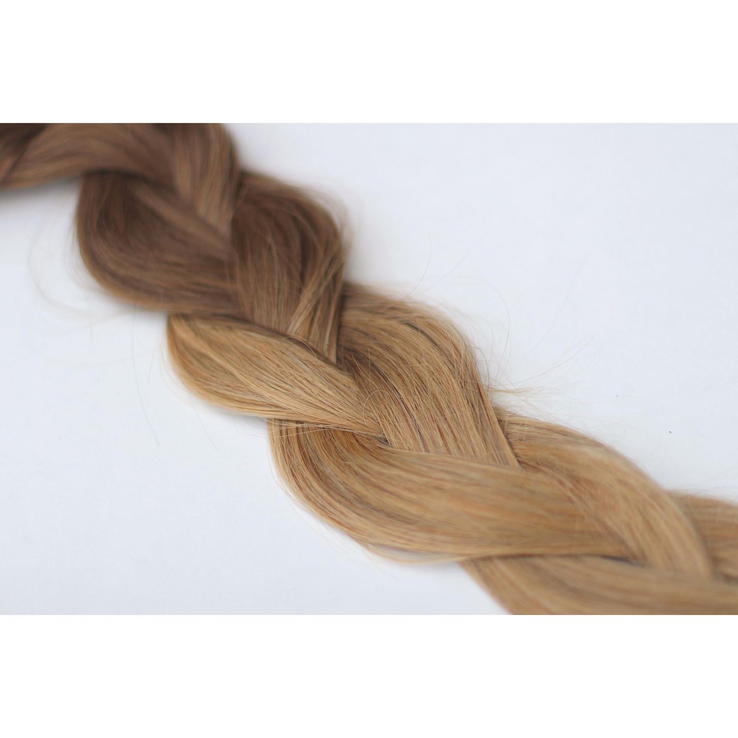 TRESSMATCH® 20”(22") Clip in Remy (Remi) Human Hair Extensions Ombre/dip Dye Chestnut/medium Brown to Caramel Blonde 10 Pieces(pcs) Thick to Ends Full Head Volume Set [Set Weight:5.6oz/160grams]
