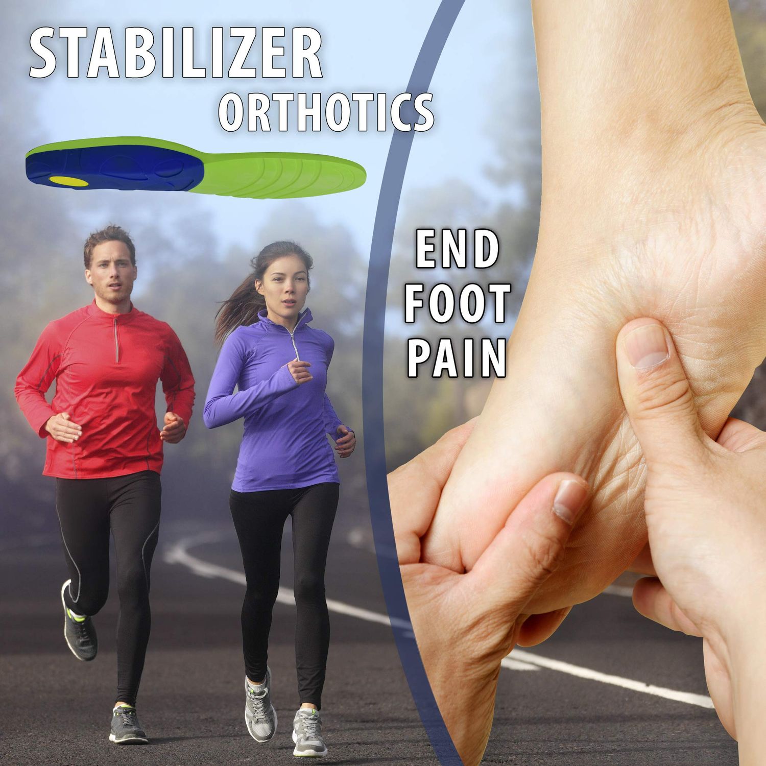 FOOTMATTERS Stabilizer Orthotic Insoles - Arch Support, Metatarsal and Heel Cradle - Medium - FSA/HSA Eligible