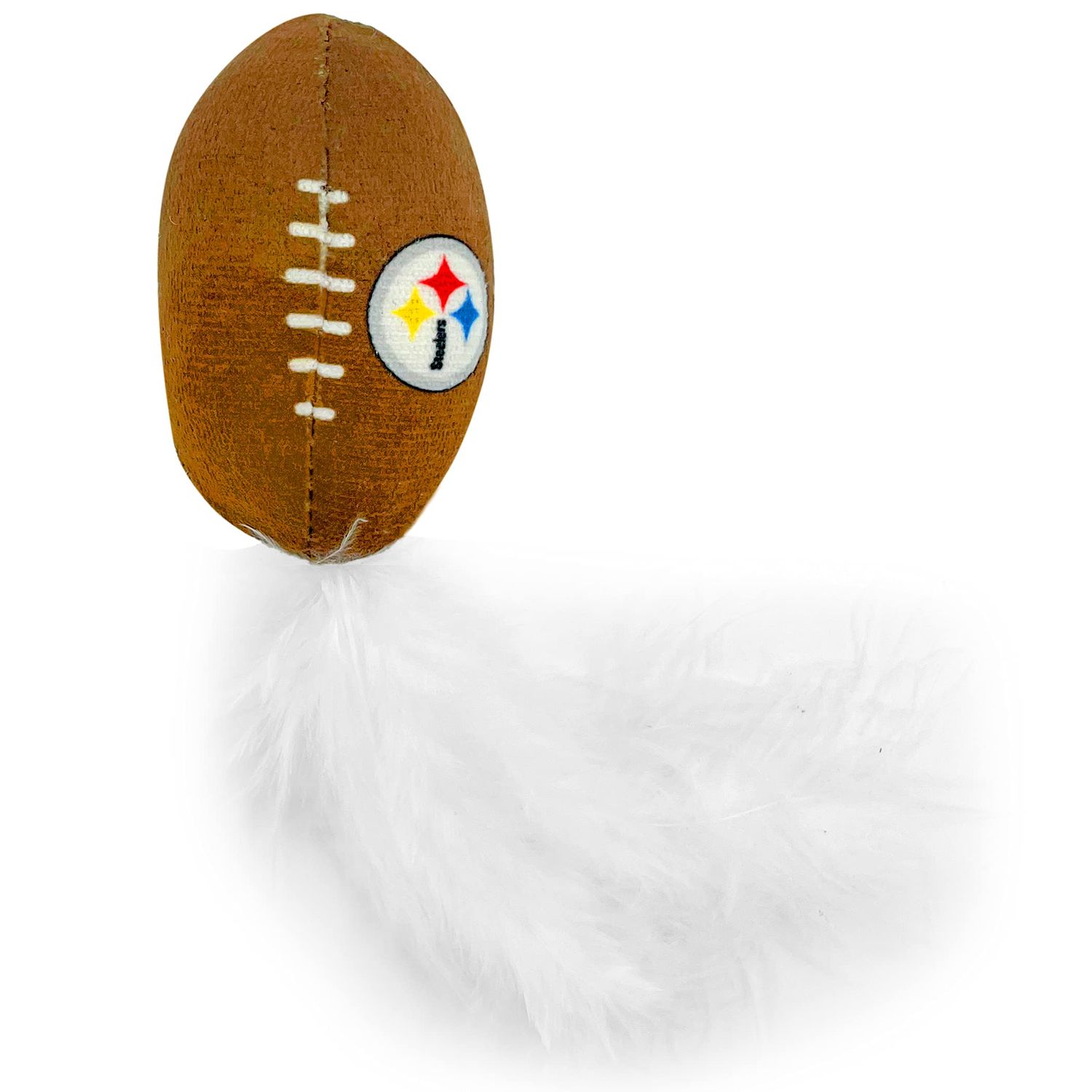 BEST PLUSH CAT TOY NFL PITTSBURGH STEELERS Complete Set of 3 piece Cat Toys filled with Fresh Catnip. Includes: 1 Helmet Cat Toy, 1 Football Cat Toy with Feathers & 1 Beer Bottle. Beautiful Team LOGOS