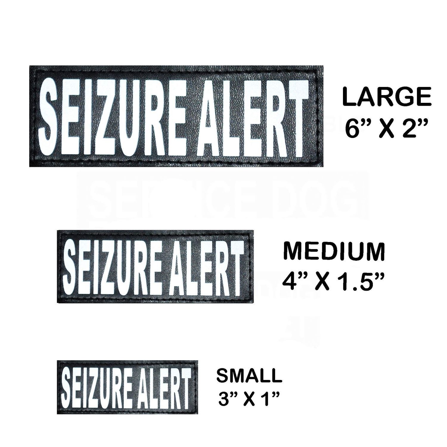 Doggie Stylz Set of 2 Reflective Seizure Alert Removable Patches for Service Dog Harnesses & Vests.