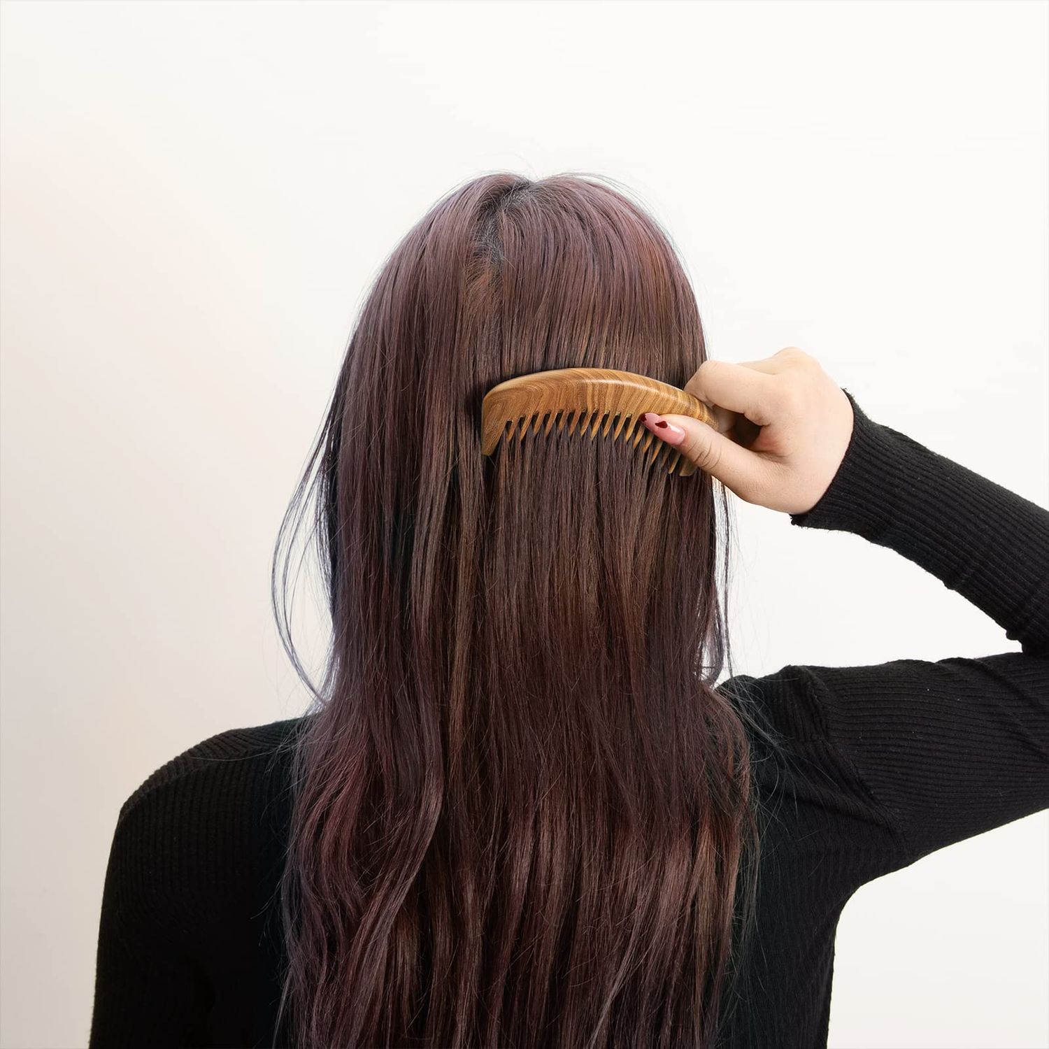 Moreinday Wooden Comb Wood Hair Comb Green Sandalwood Comb for Women Men - 2 Pack